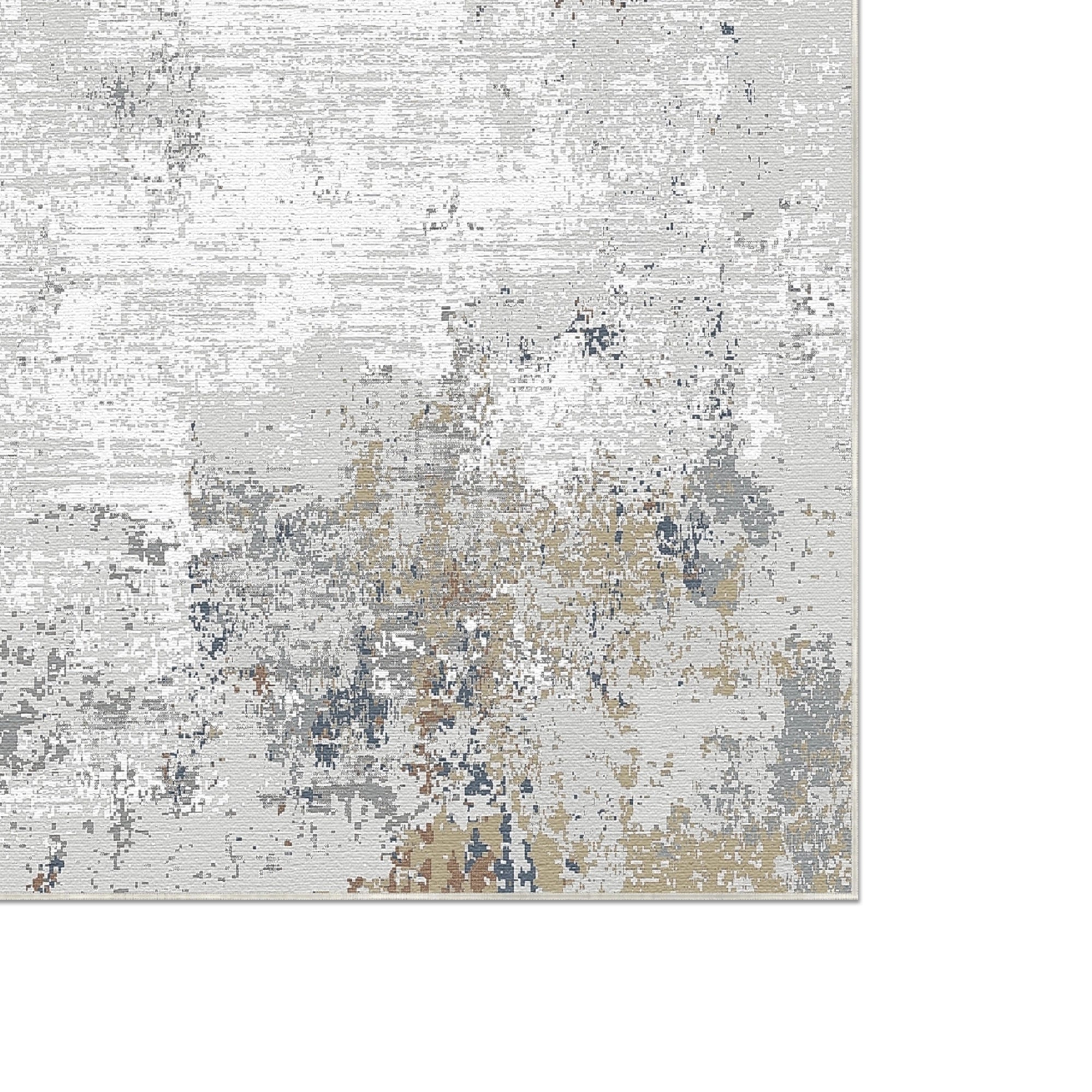 Silver Slate Distressed Abstract Rug