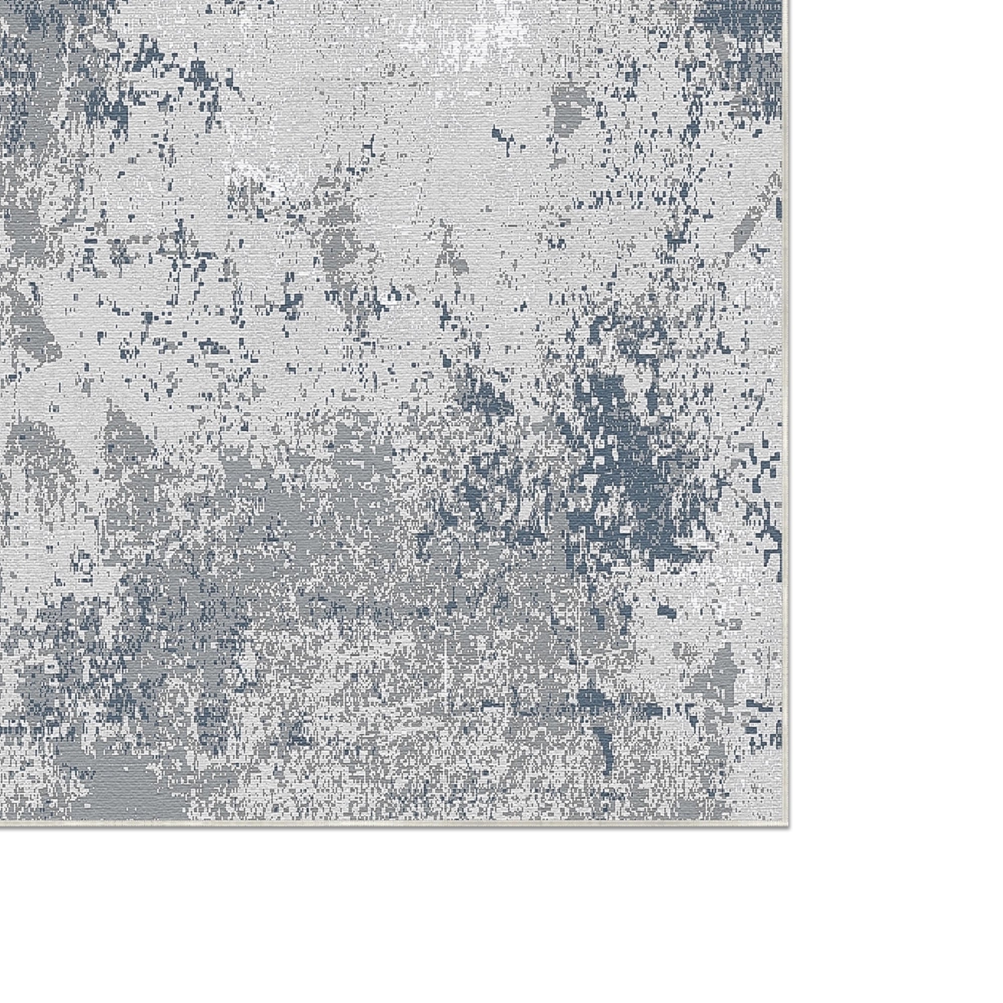 Misty Slate Distressed Abstract Rug