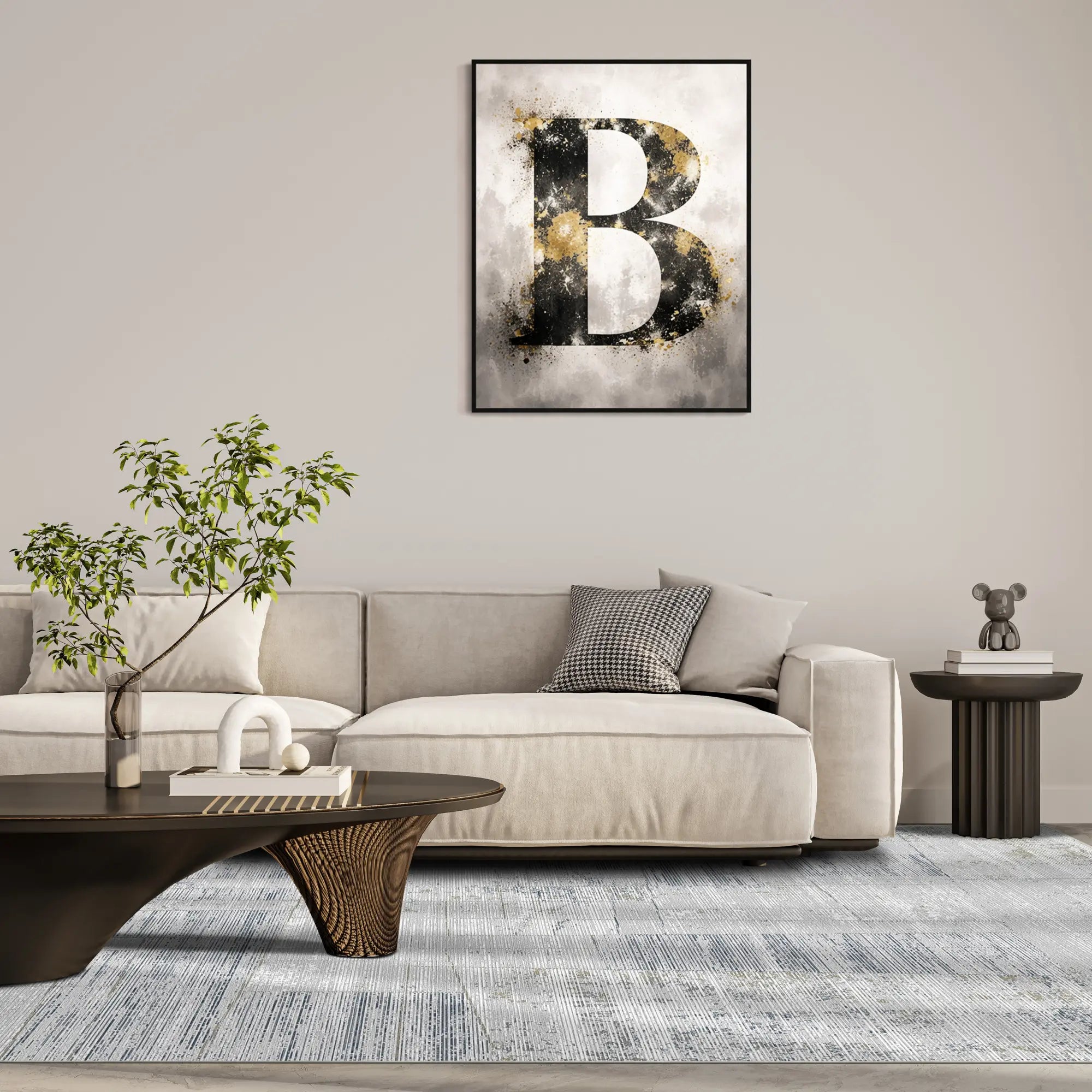 Oceanic Grid Linear Abstract Rug