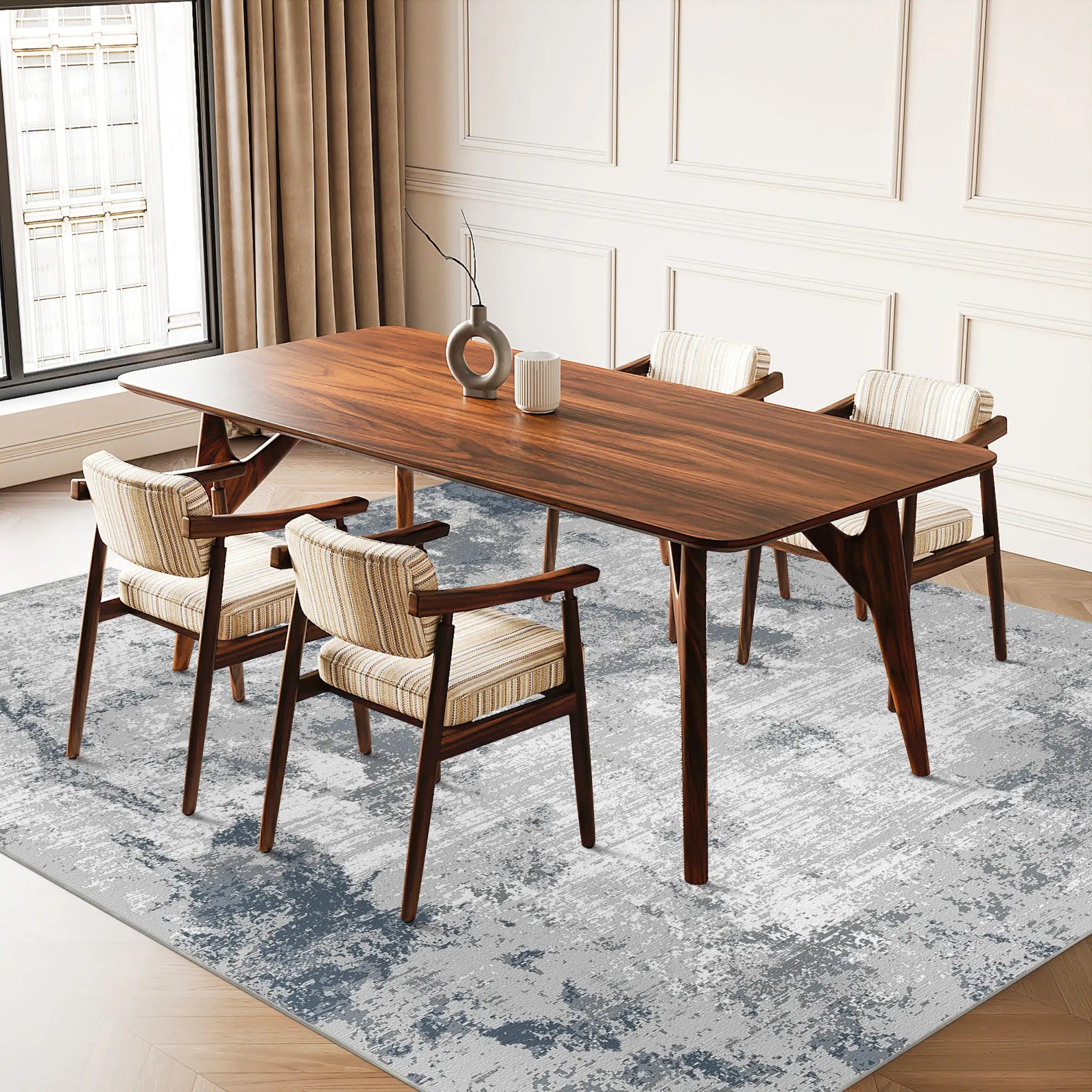 Celestial Mist Distressed Abstract Rug