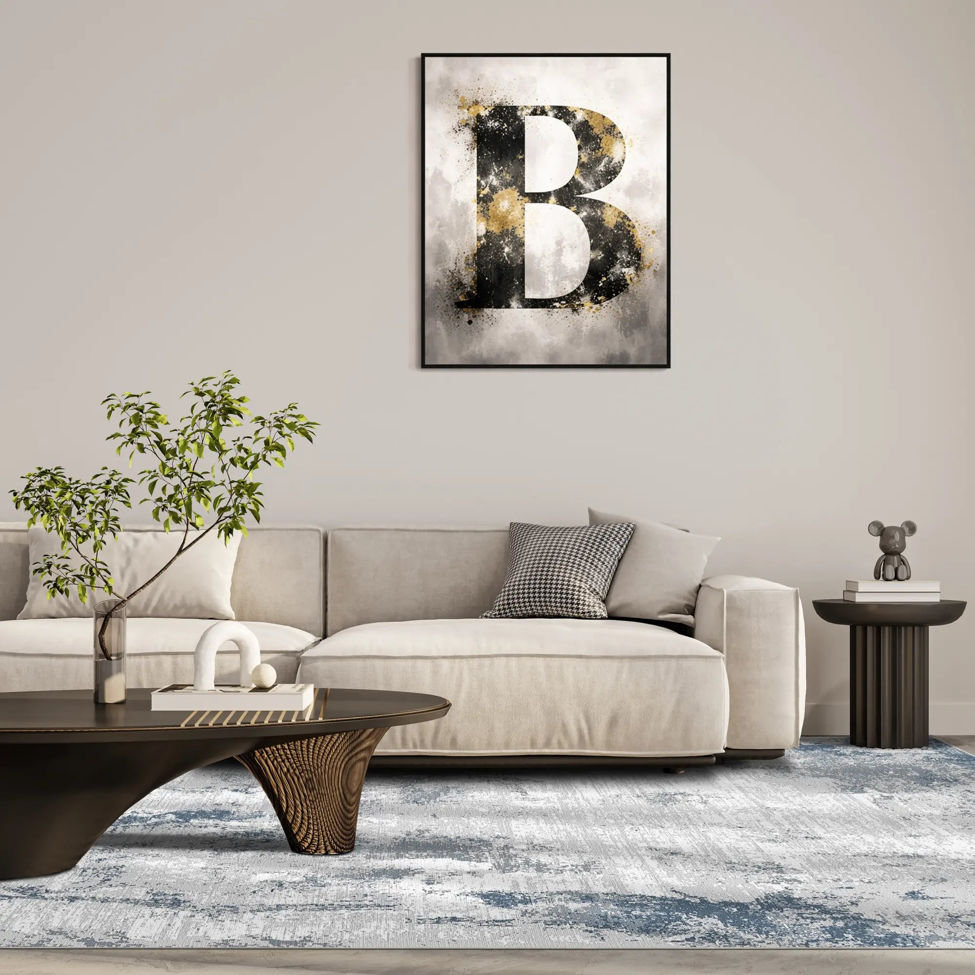 Celestial Mist Distressed Abstract Rug