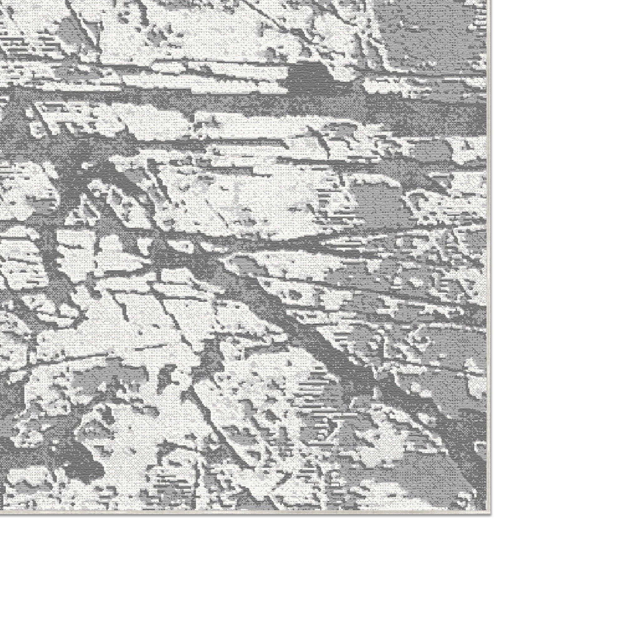 Slate Fracture Distressed Abstract Rug