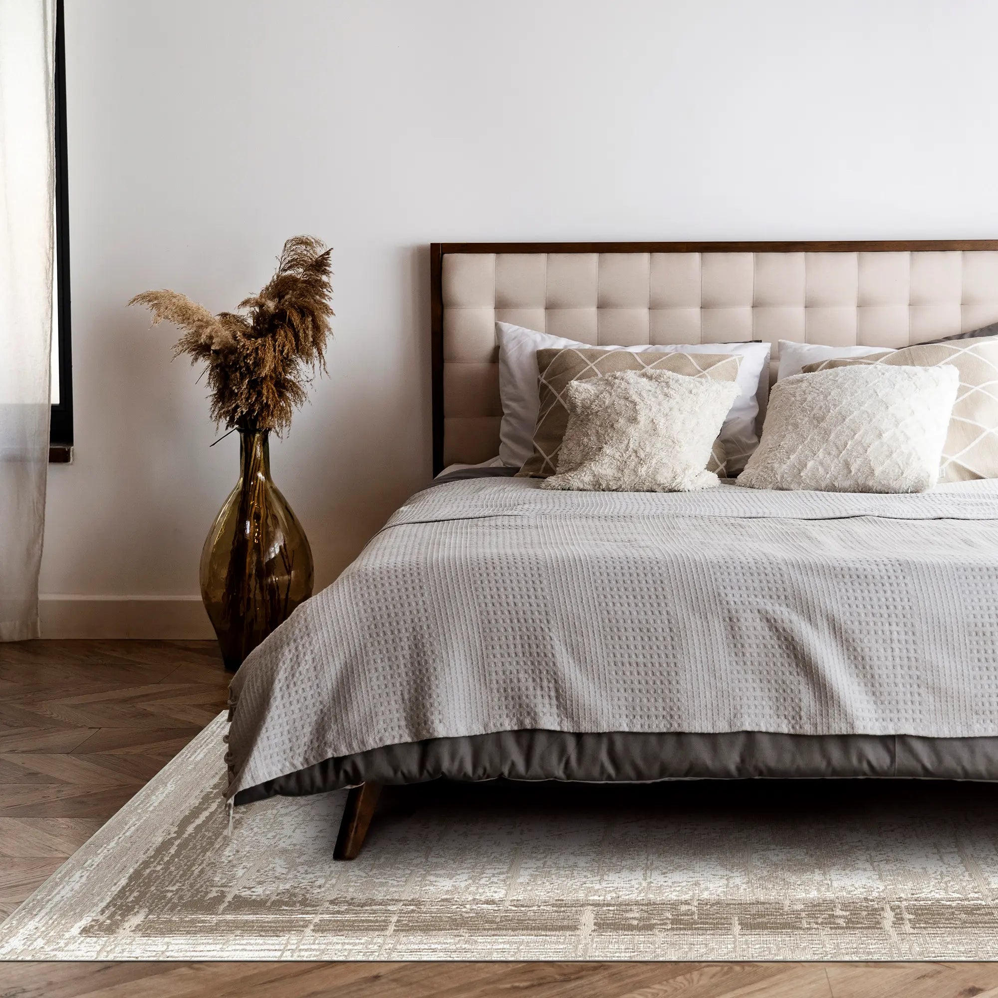 Sandstone Frame Distressed Abstract Rug