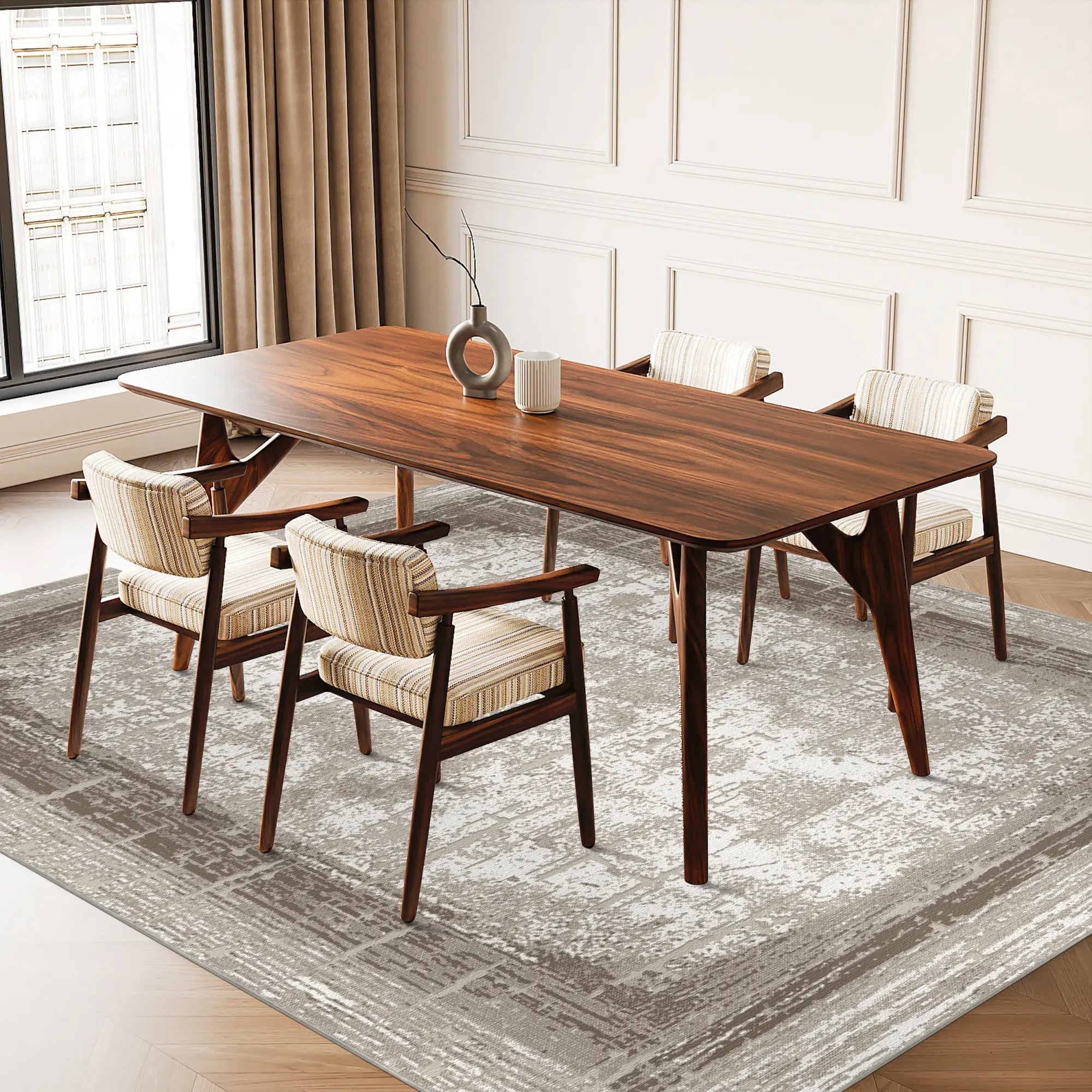 Sandstone Frame Distressed Abstract Rug