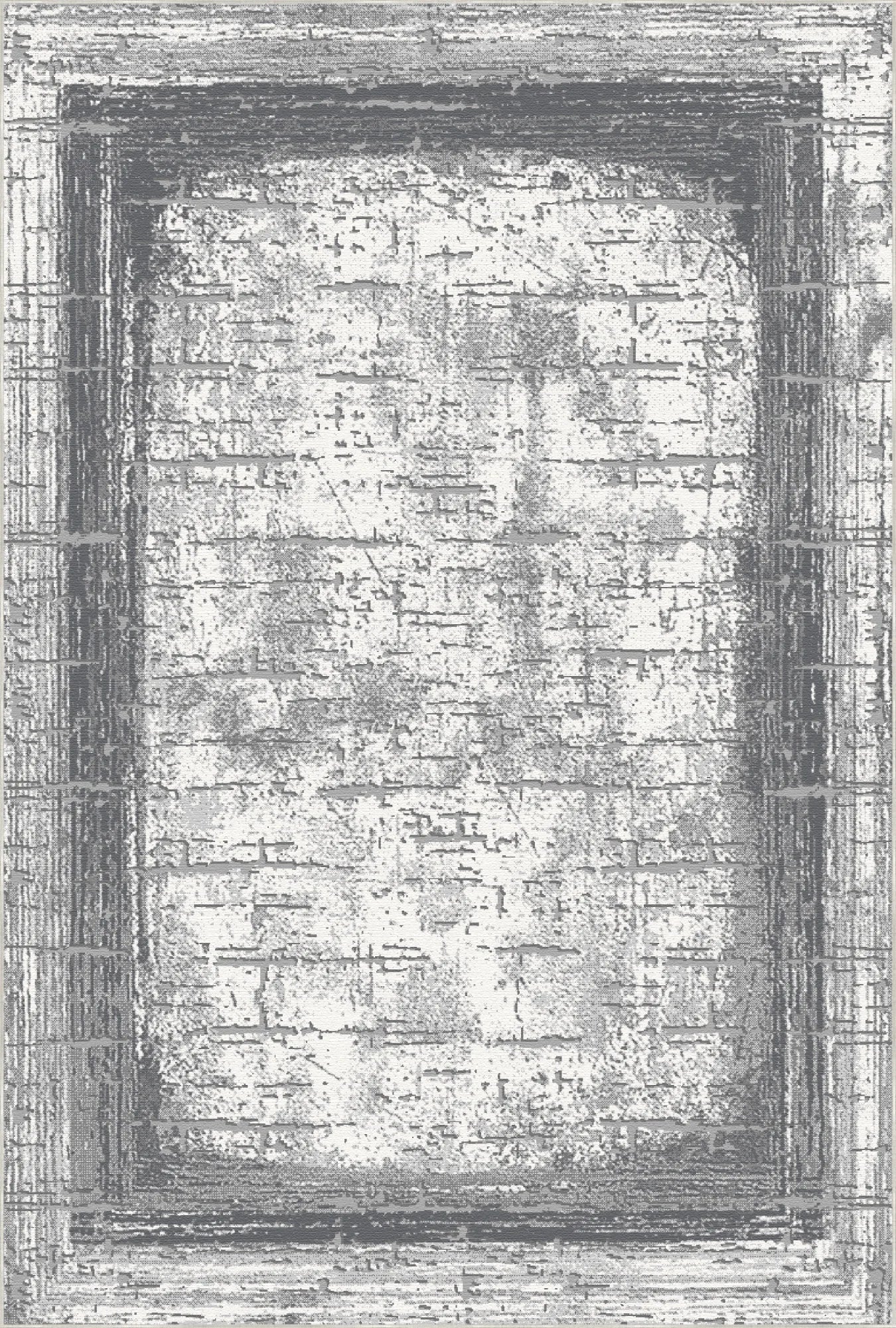 Slate Frame Distressed Abstract Rug