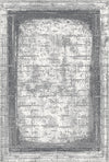 Slate Frame Distressed Abstract Rug Gray
