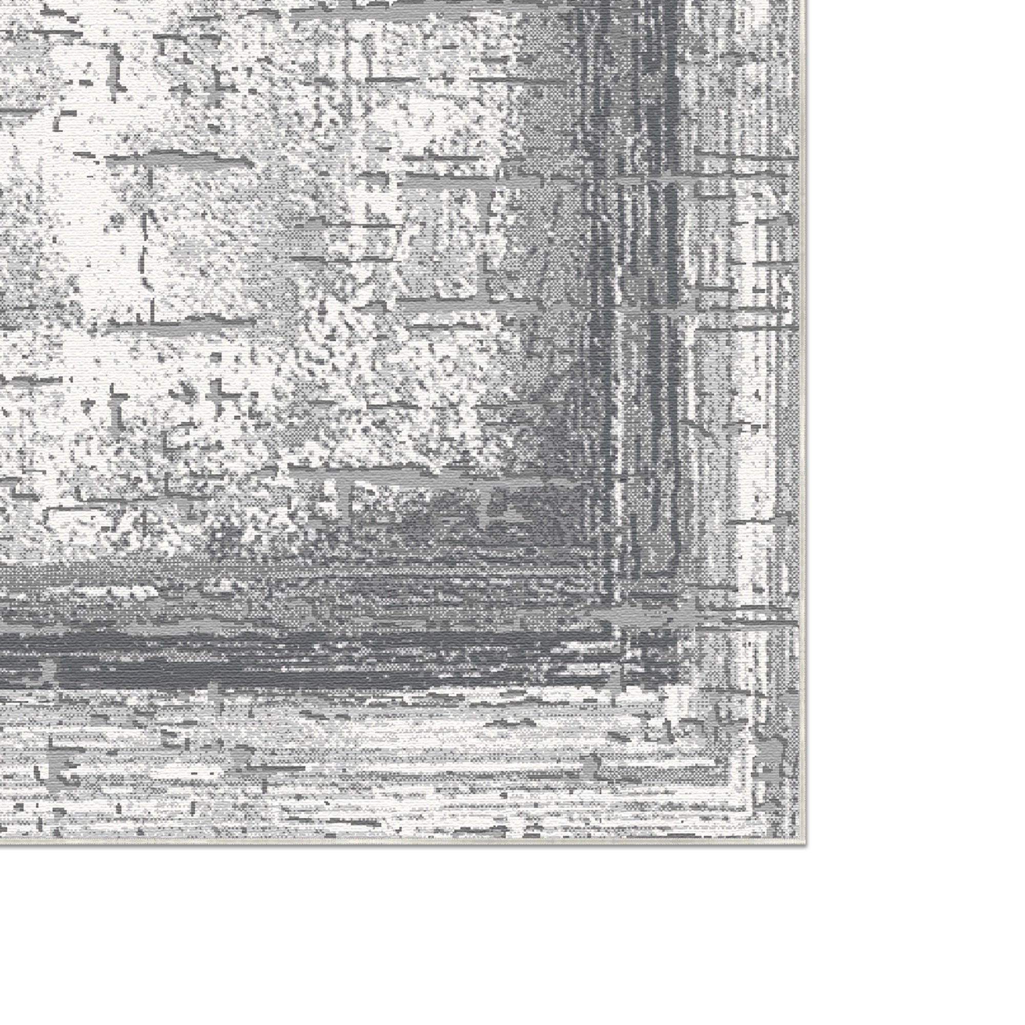 Slate Frame Distressed Abstract Rug