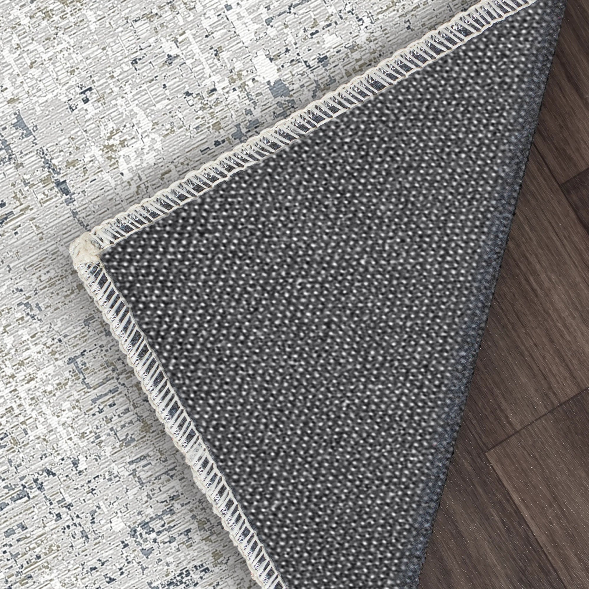 Celestial Grid Abstract Washable Rug