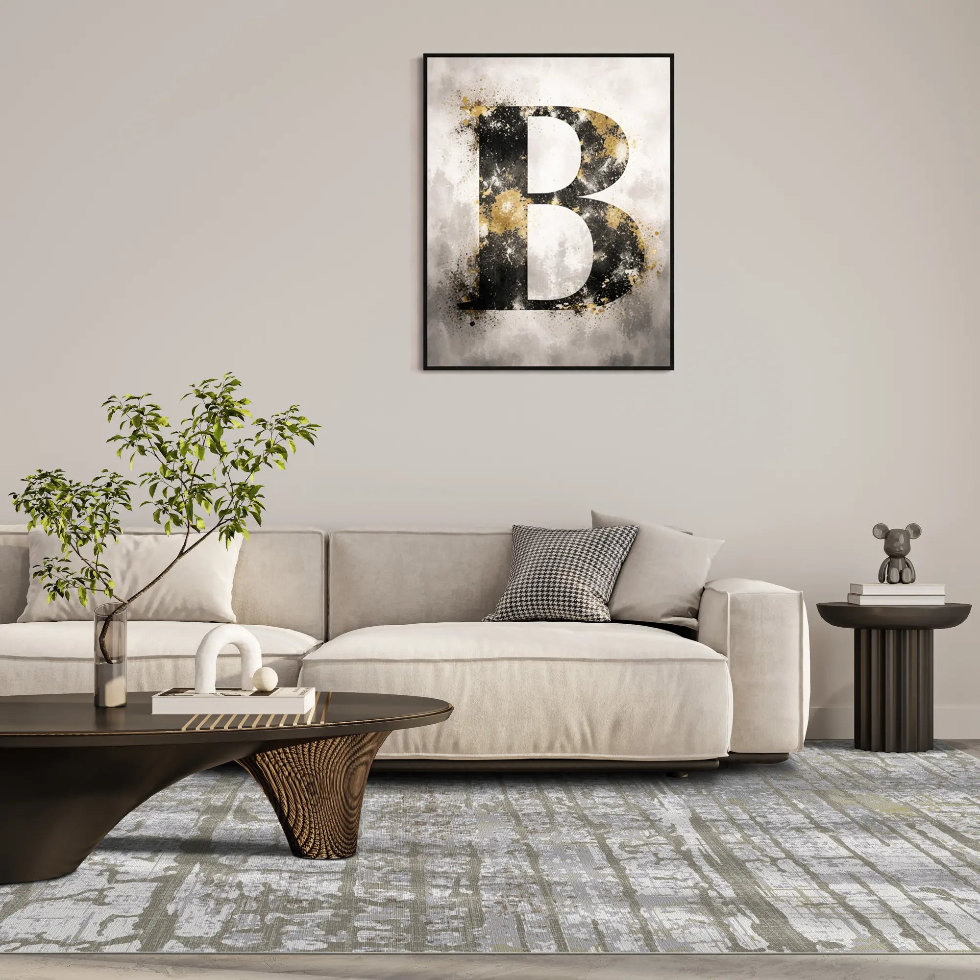 Sandstone Slate Distressed Abstract Rug