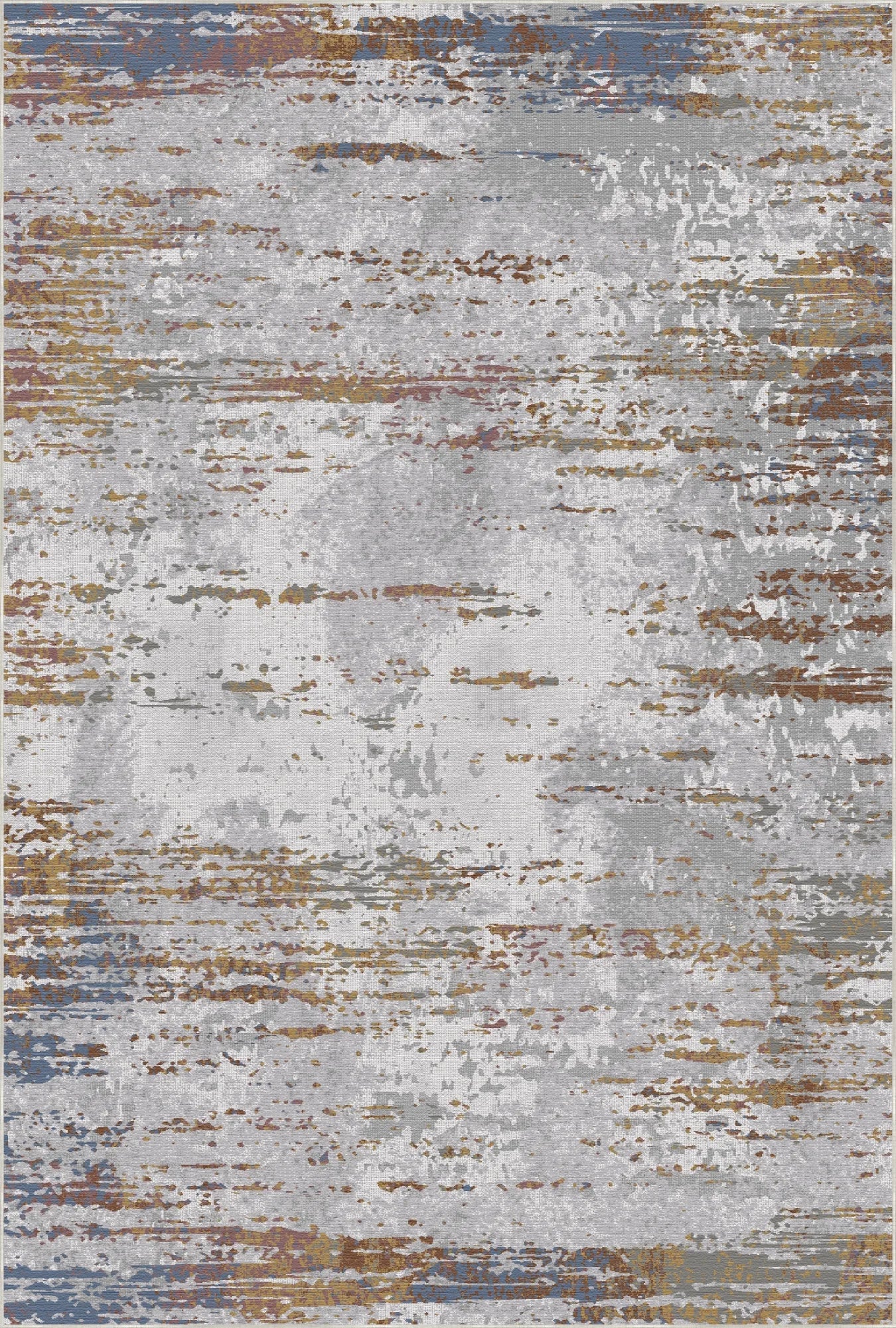 Copper Slate Distressed Abstract Rug