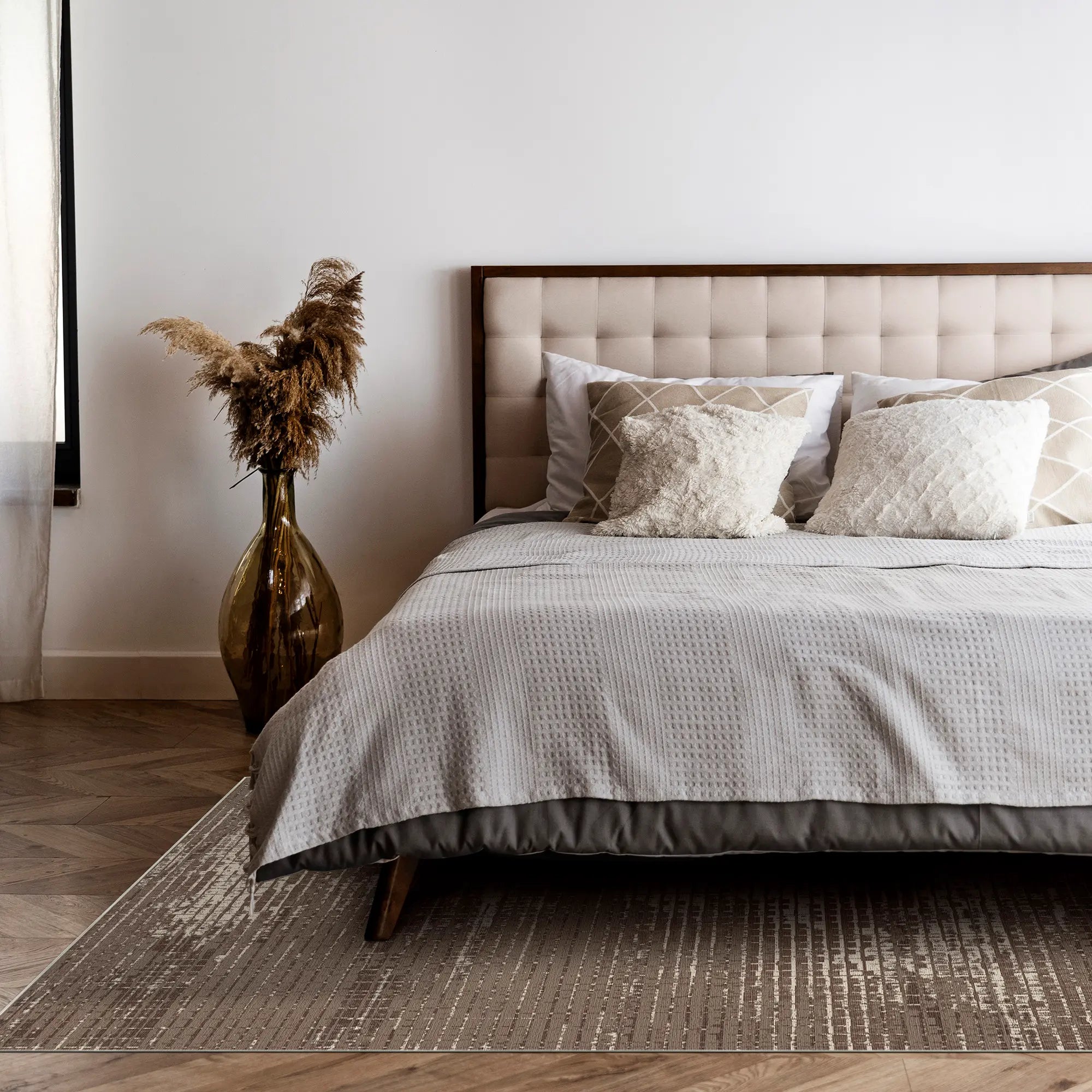 Cocoa Matrix Mosaic Abstract Rug