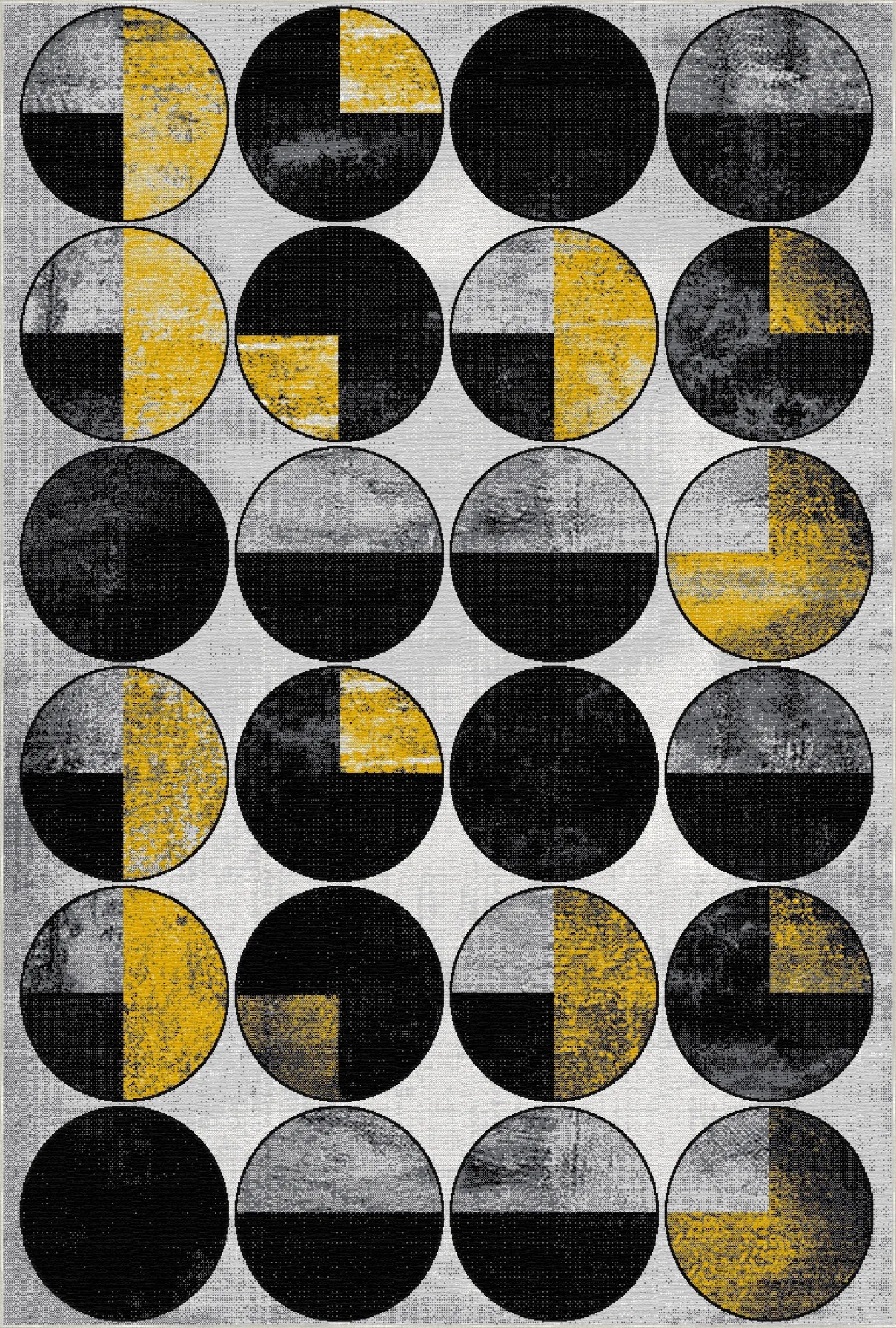 Solar Eclipse Geometric Abstract Rug