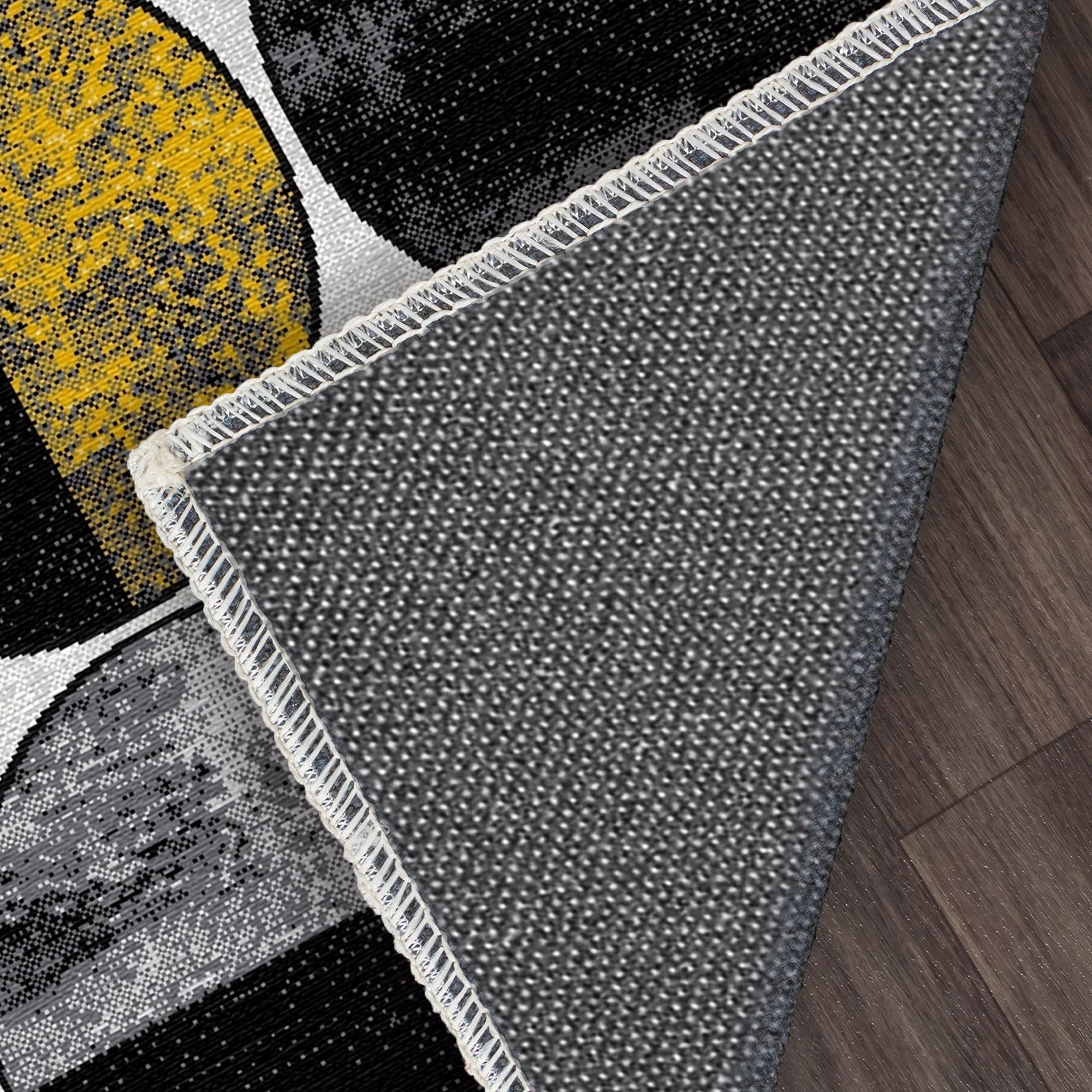 Solar Eclipse Geometric Abstract Rug