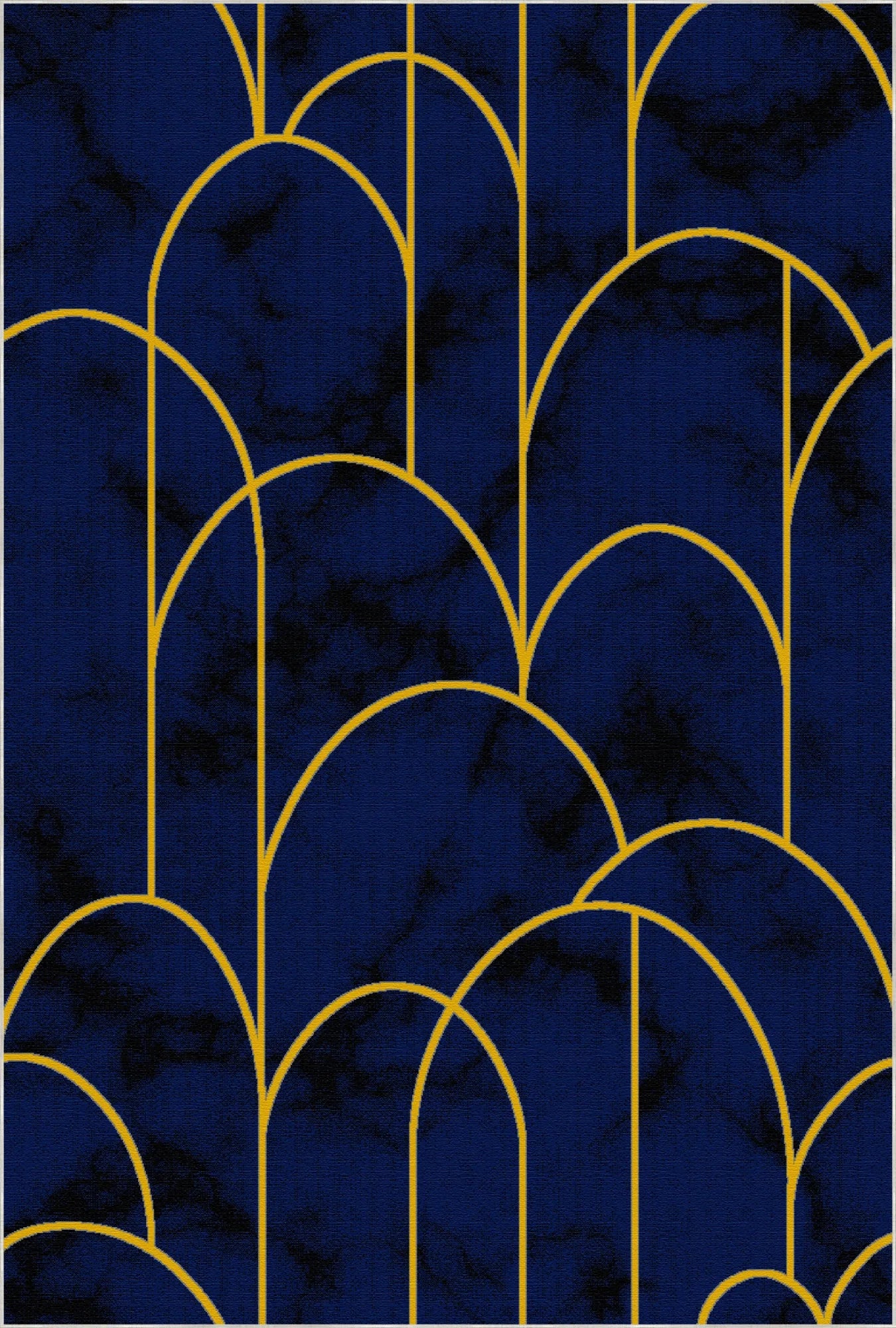 Sapphire Arches Gold Geometric Rug