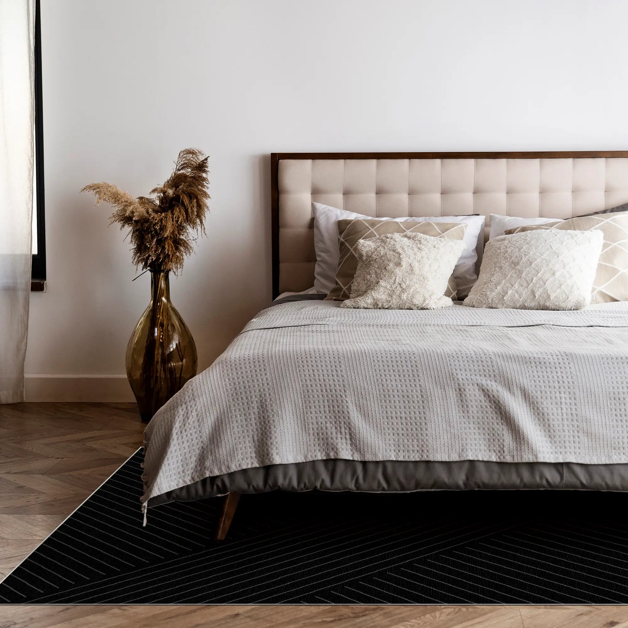 Obsidian Nexus Linear Rug