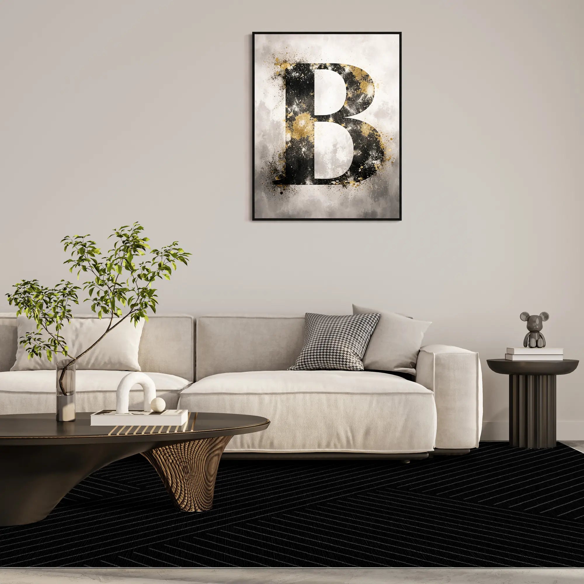 Obsidian Nexus Linear Rug