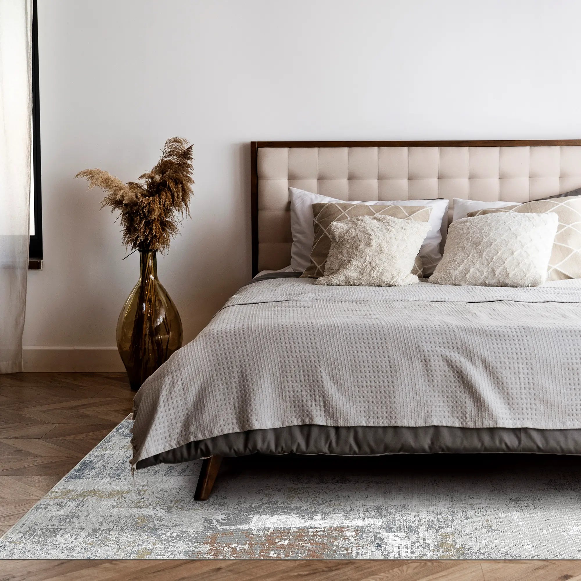 Radiant Patina Abstract Washable Rug