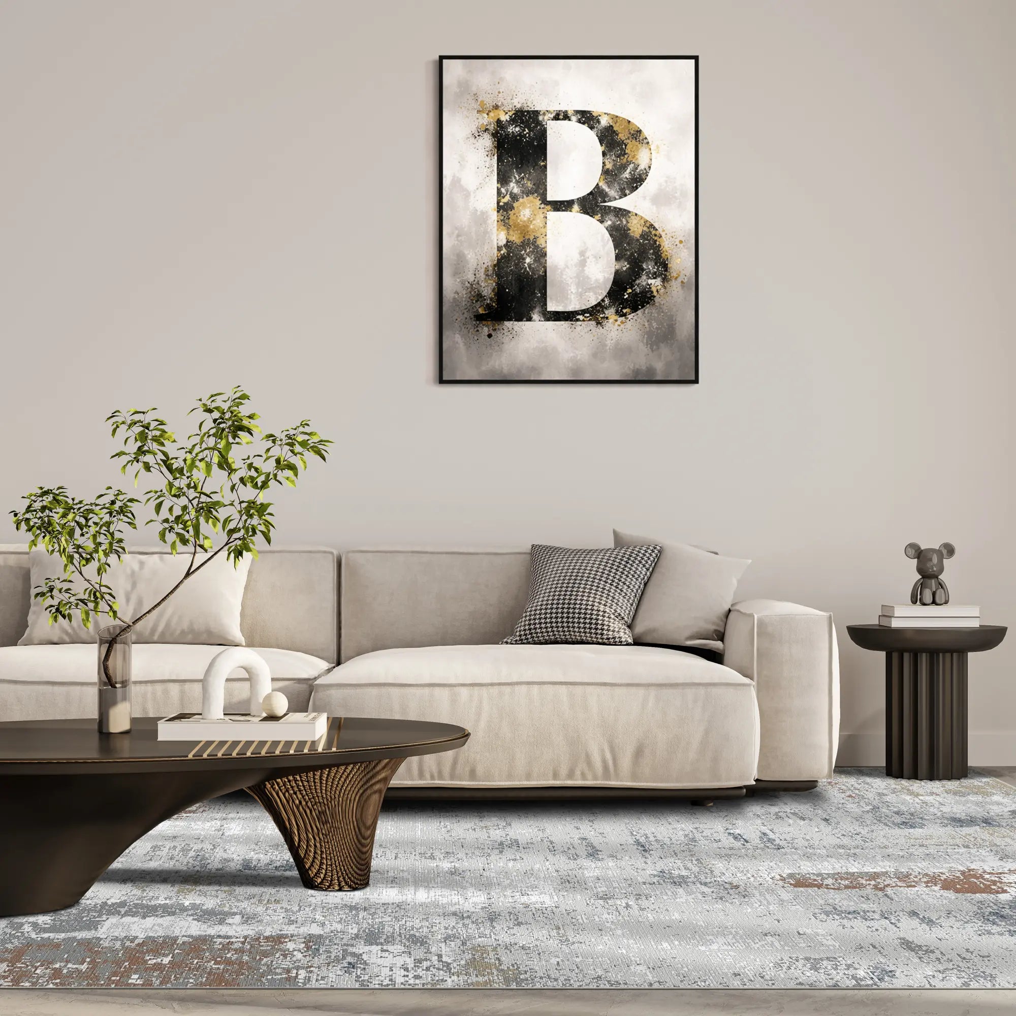 Radiant Patina Abstract Washable Rug