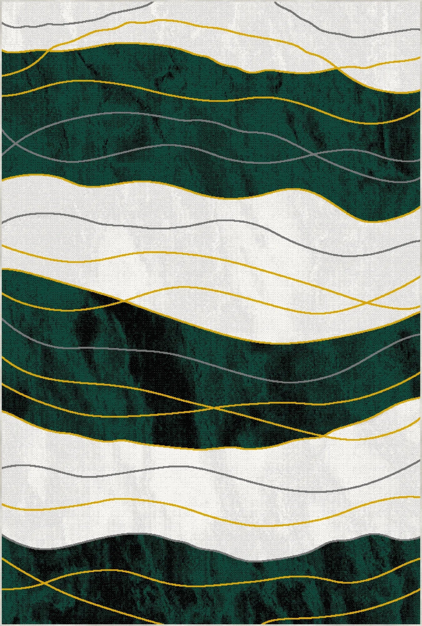 Emerald Horizon Fluid Abstract Rug