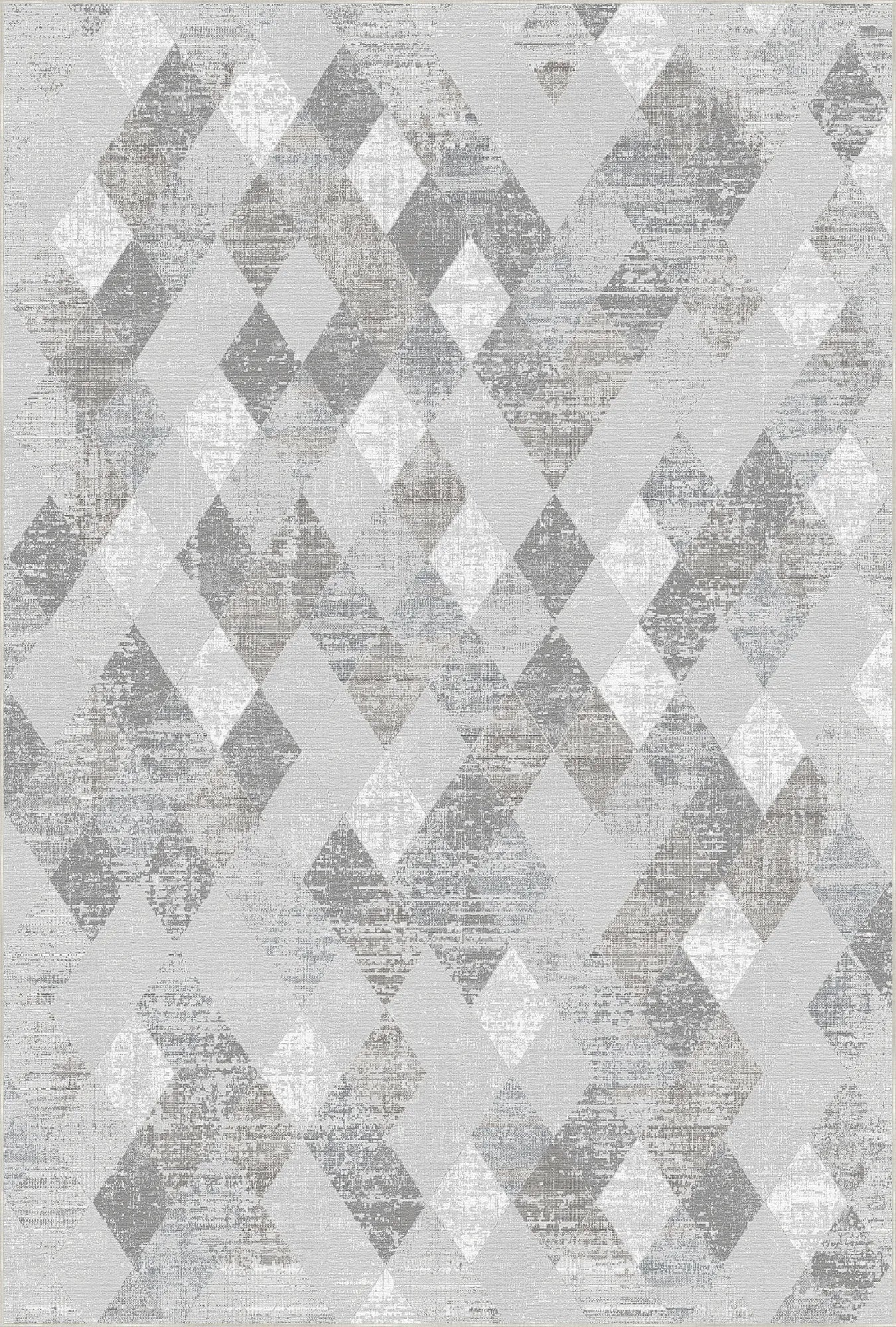 Silver Prism Distressed Geometric Rug