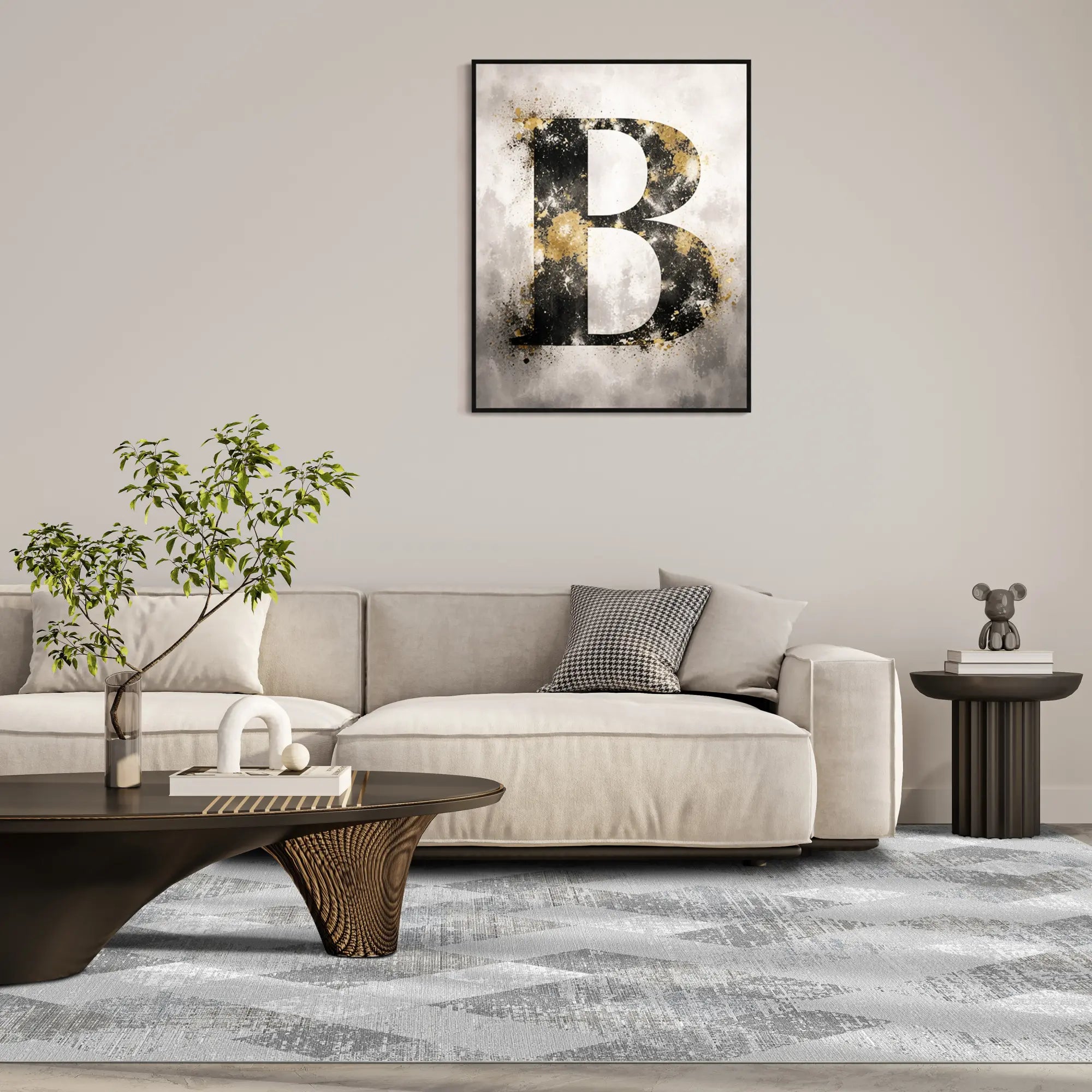 Silver Prism Distressed Geometric Rug