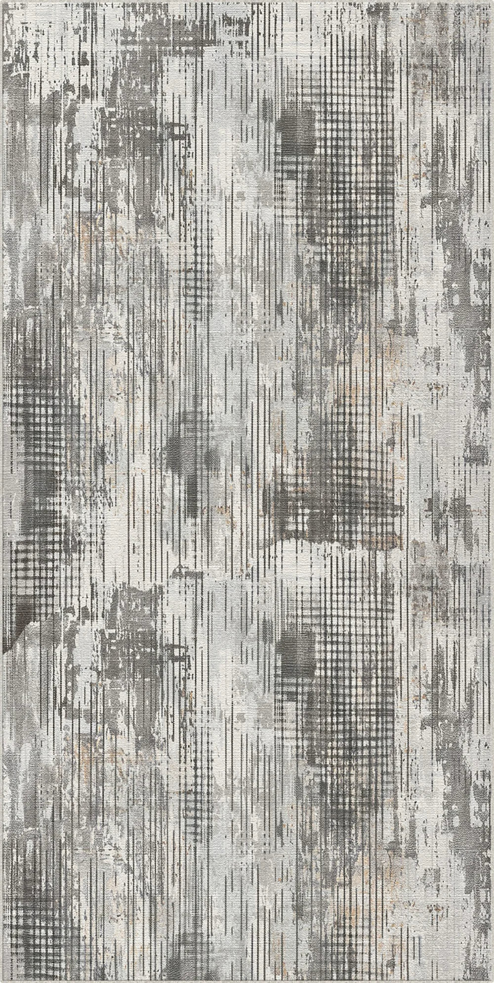 Tappeto Astratto Glitch Cemento Argento