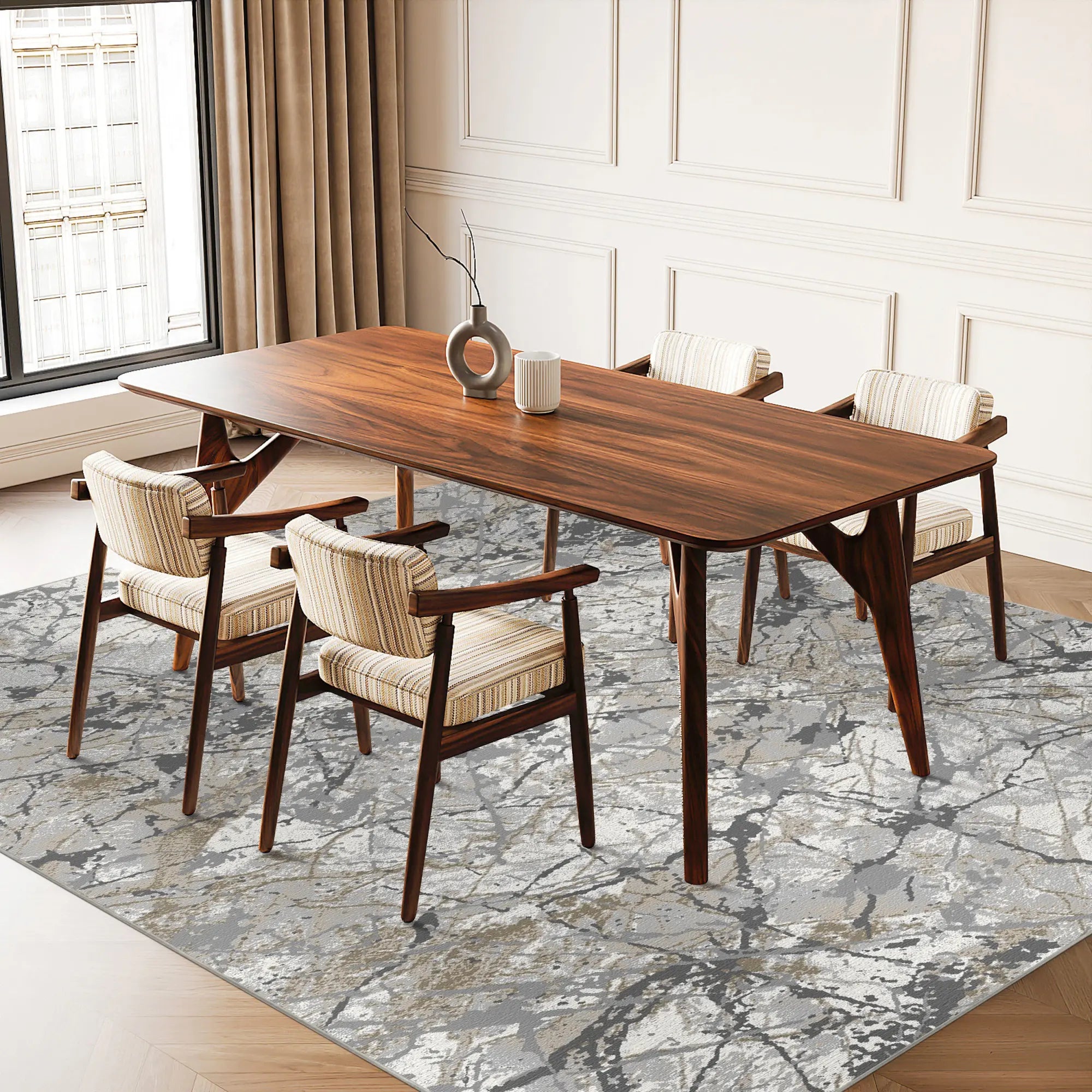 Stellar Fractured Marble Abstract Rug