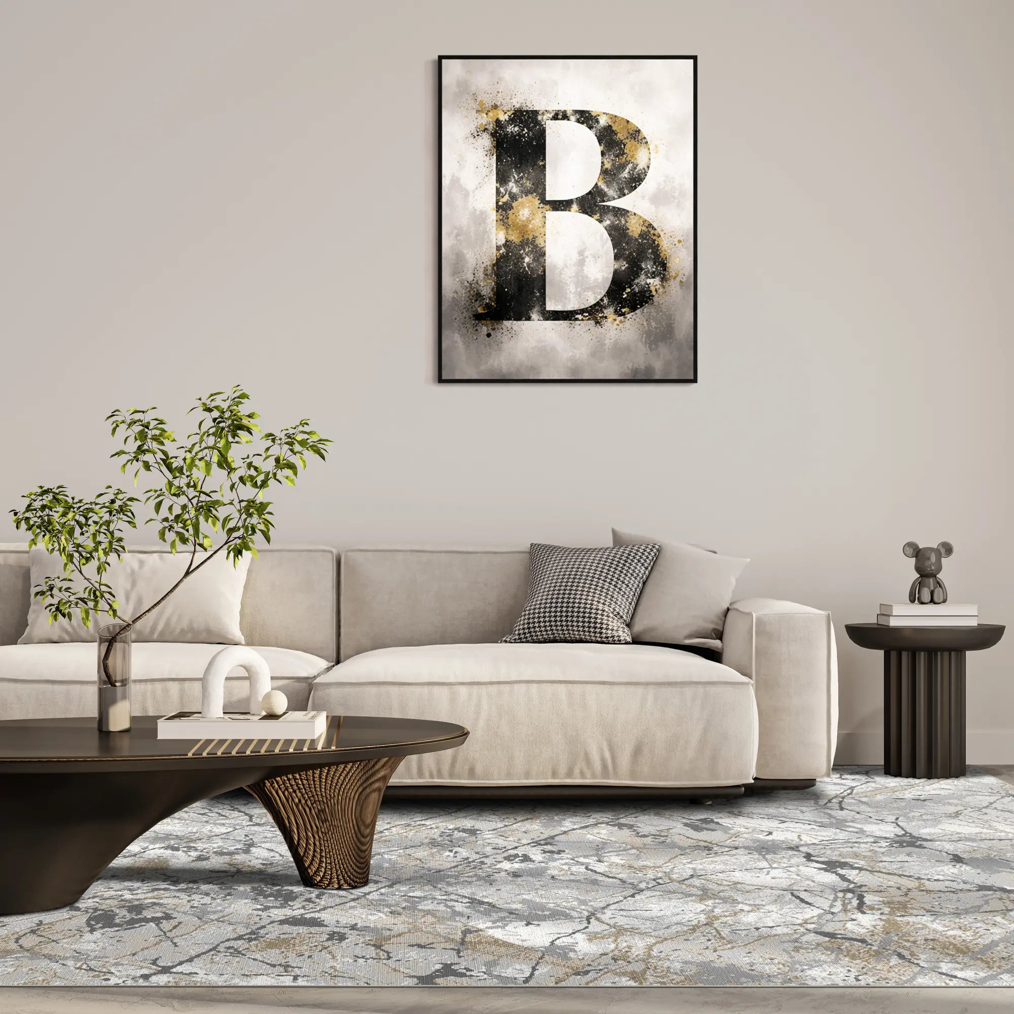 Stellar Fractured Marble Abstract Rug