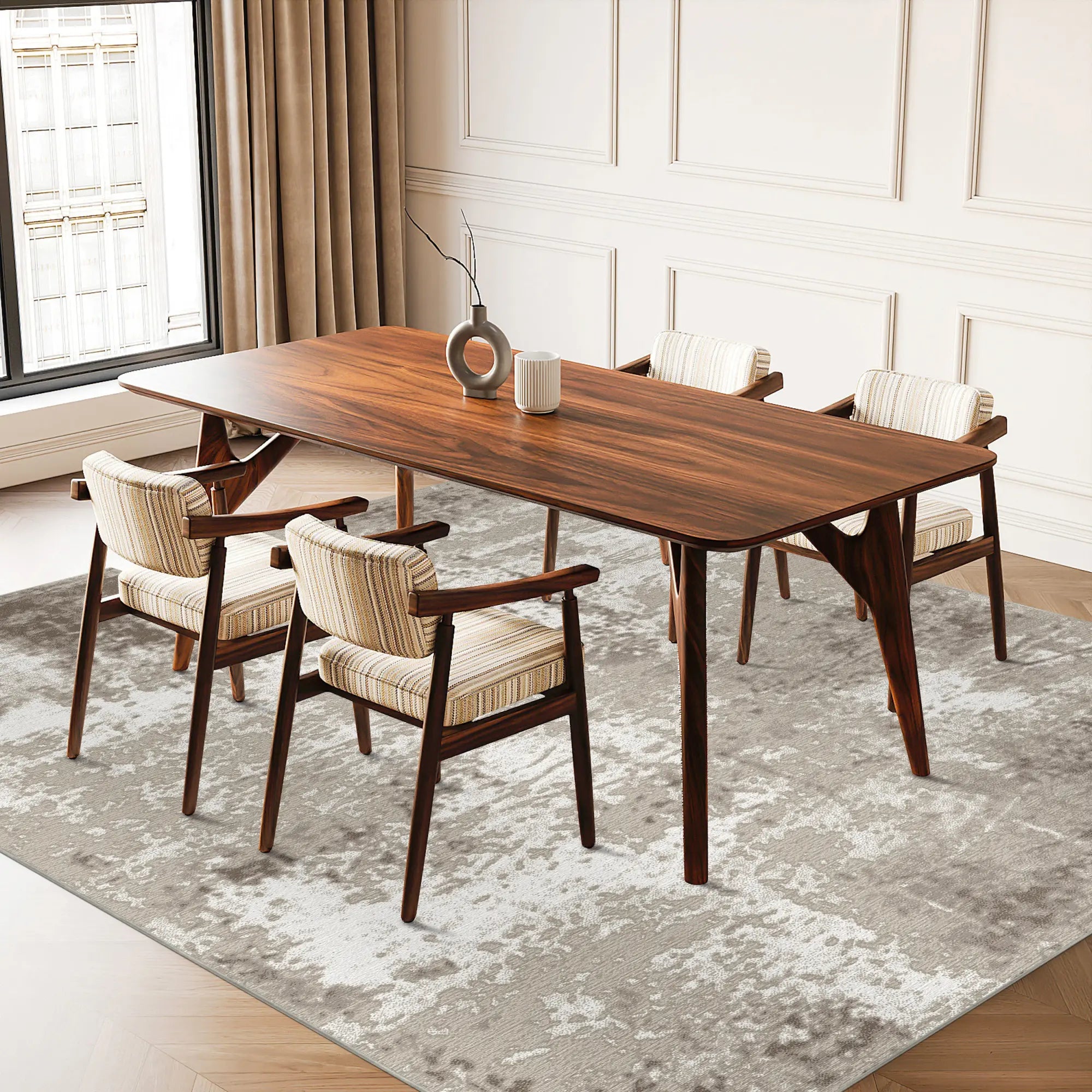 Antique Cloud Beige Abstract Rug