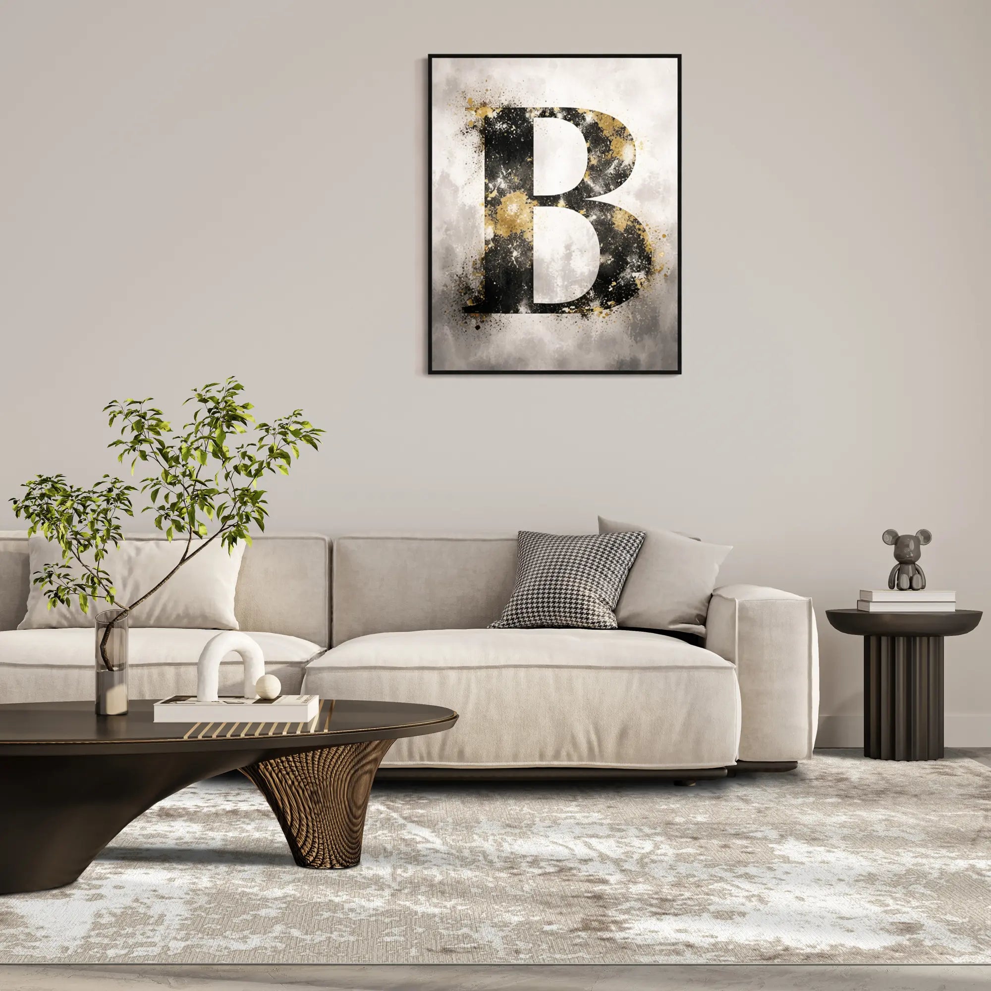 Antique Cloud Beige Abstract Rug