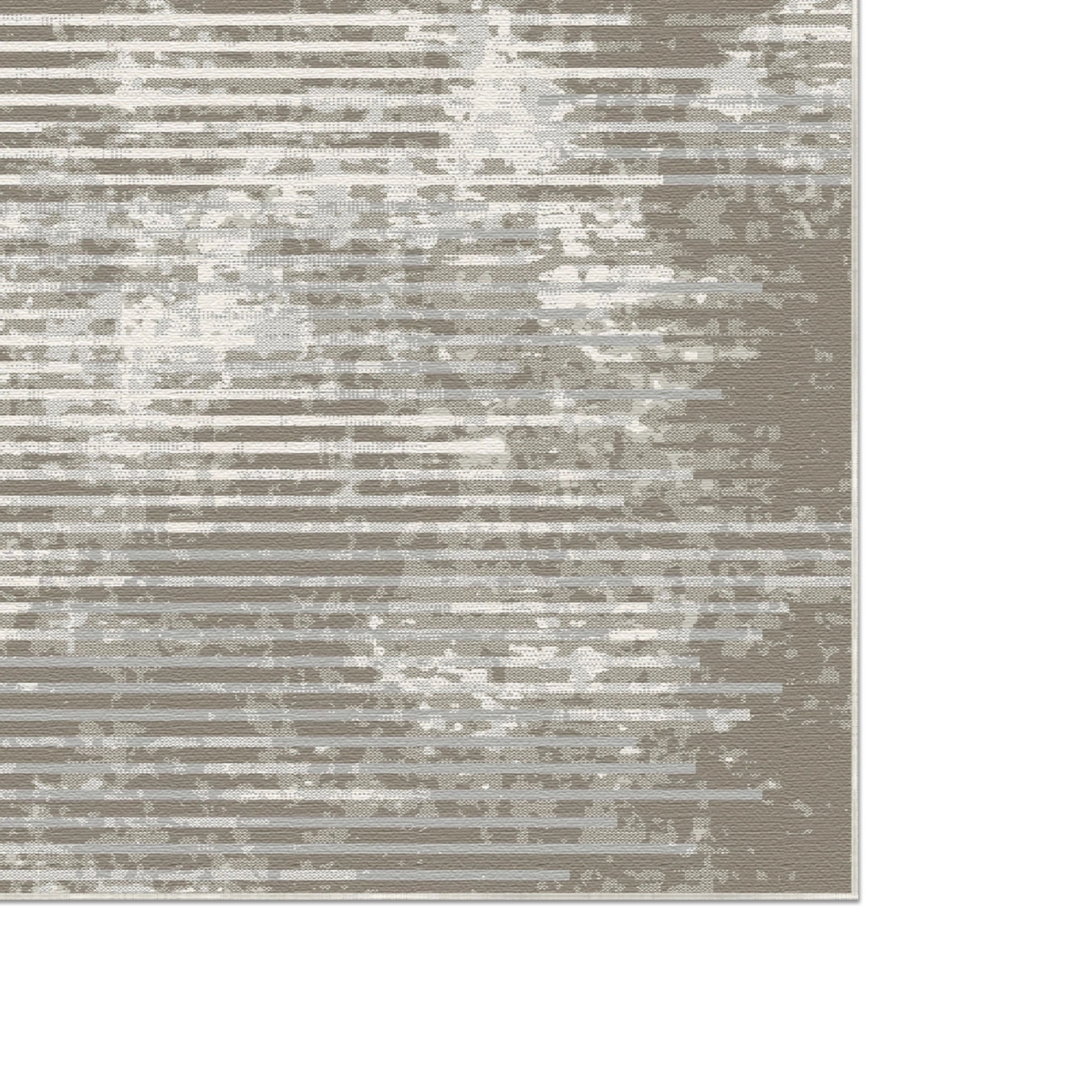Taupe Horizon Linear Glitch Rug