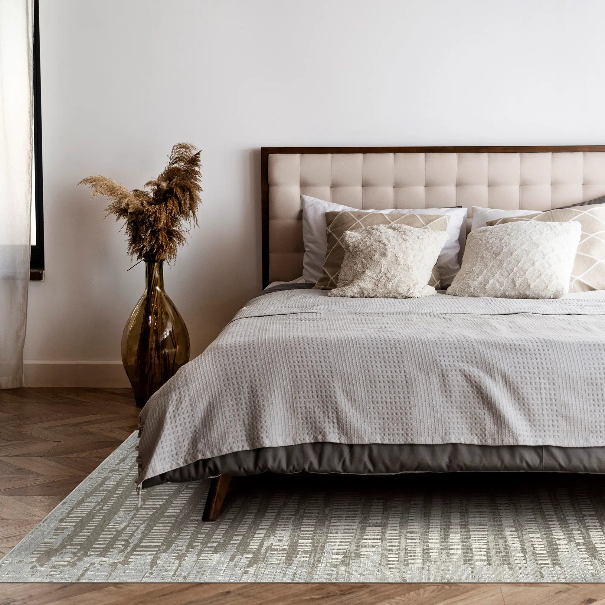 Taupe Signal Digital Glitch Rug