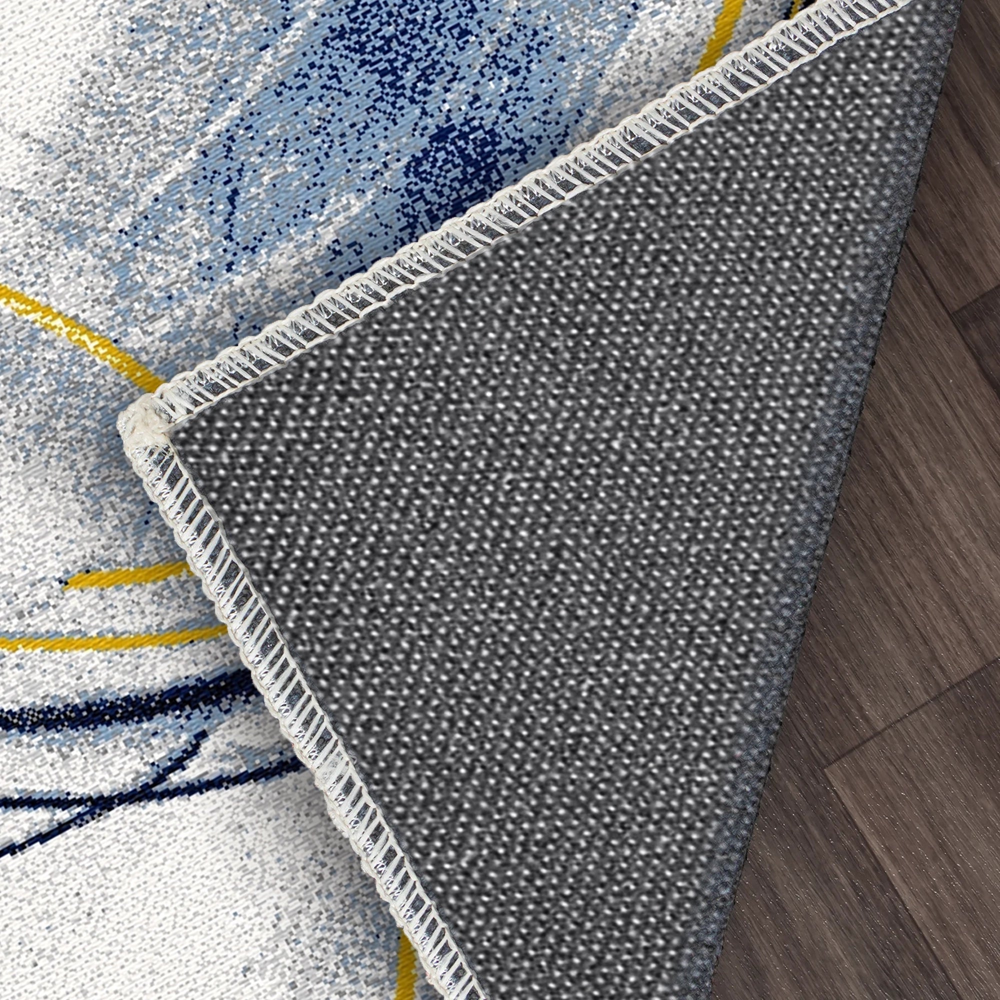 Azure Orbit Abstract Rug