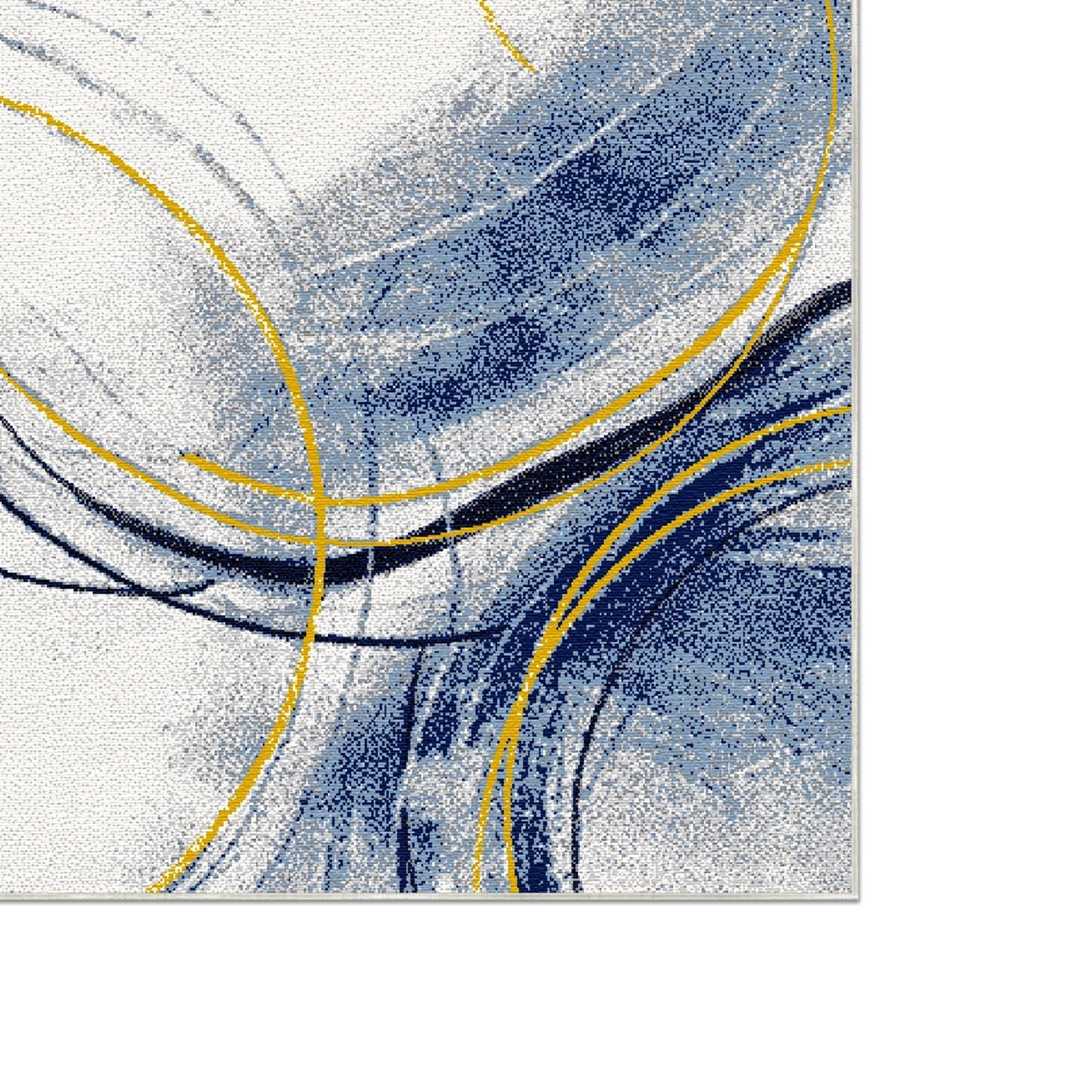 Azure Orbit Abstract Rug