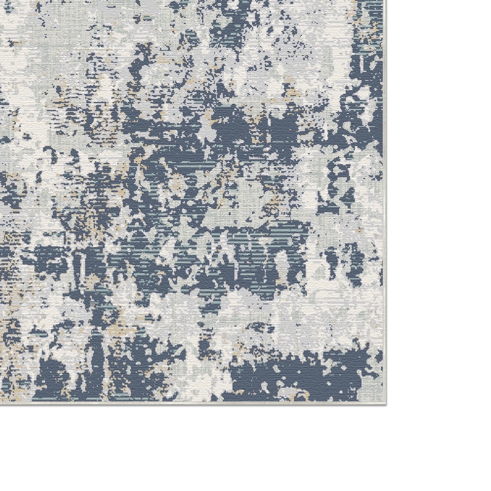 Midnight Aura Distressed Abstract Rug