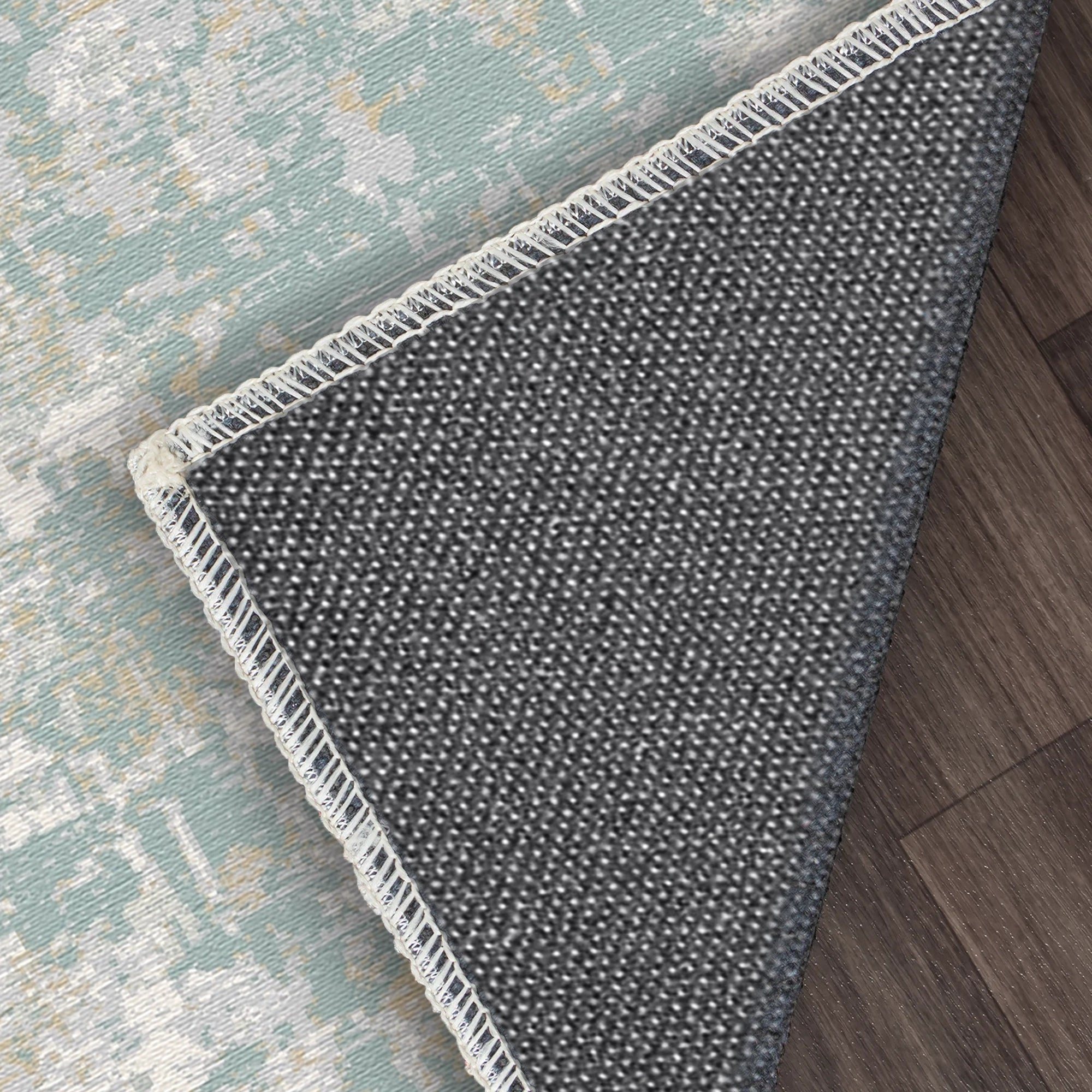 Serene Lagoon Distressed Abstract Rug