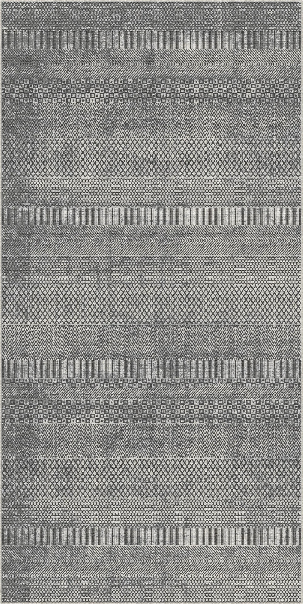 Tappeto Geometrico a Bande Mosaico Ardesia