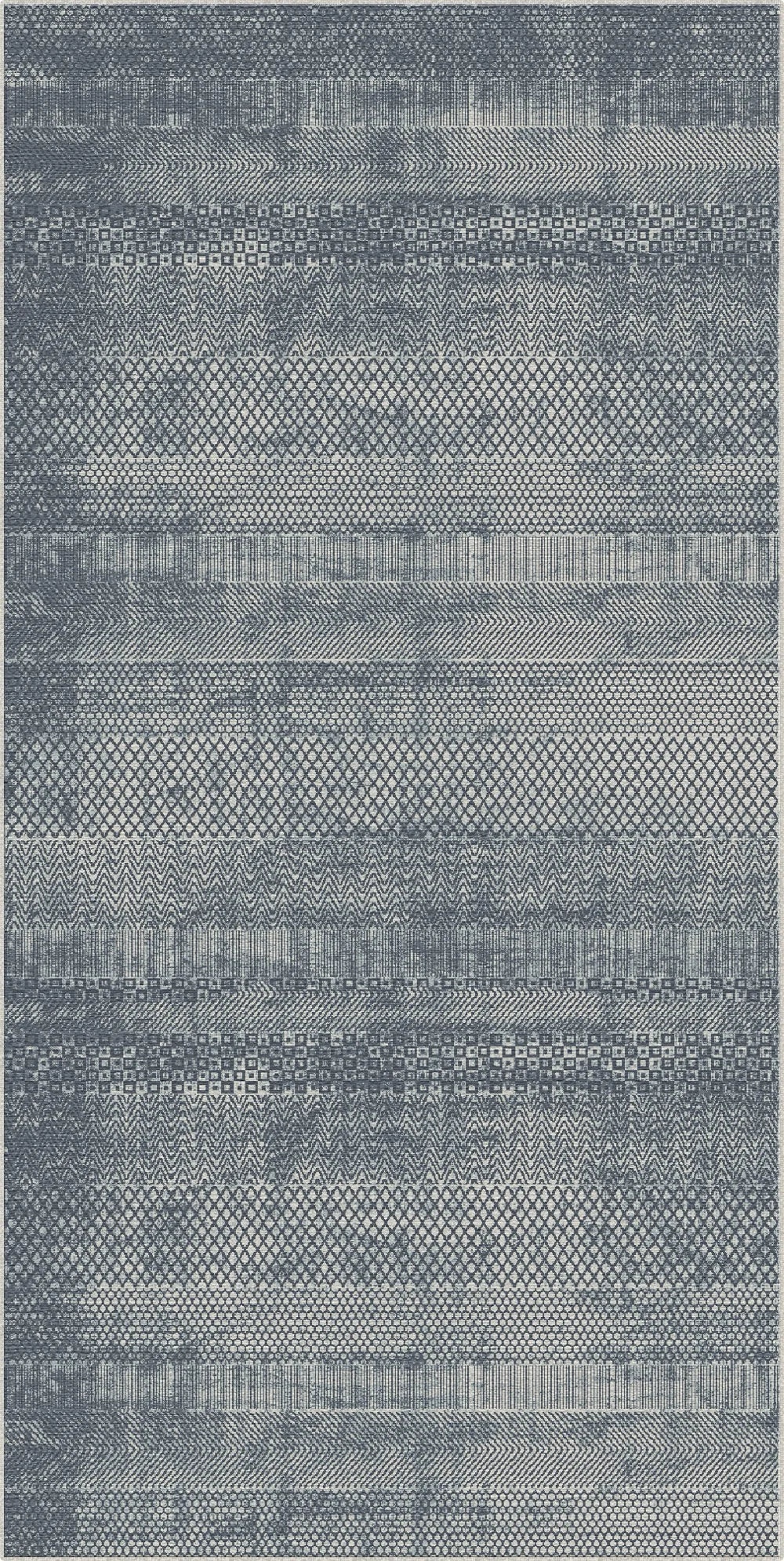 Tappeto Geometrico a Bande Mosaico Indaco