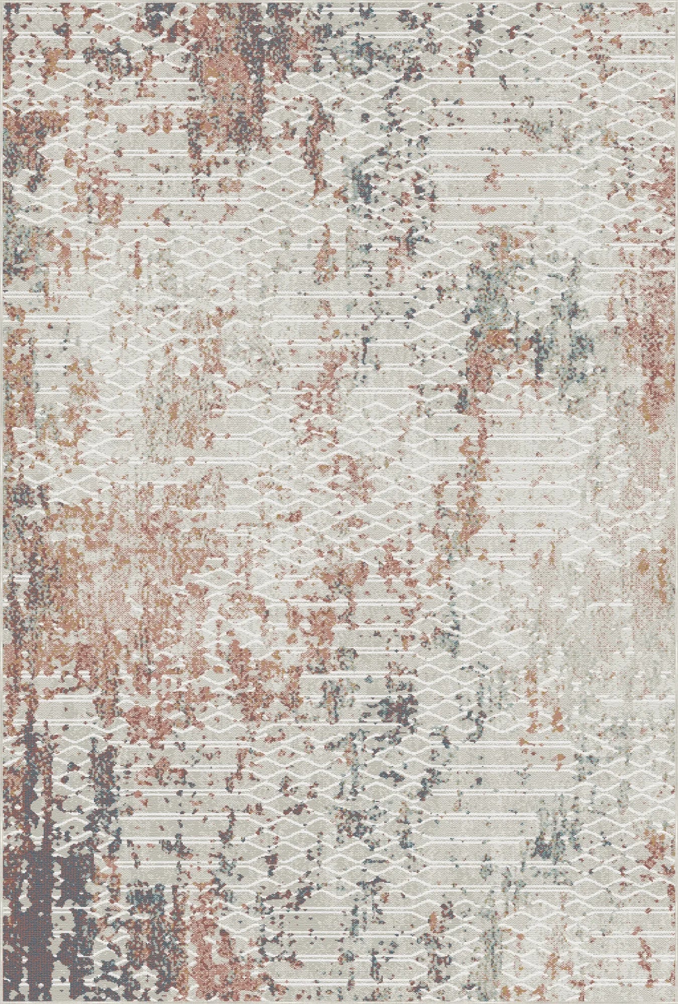 Rust & Slate Fragment Abstract Rug