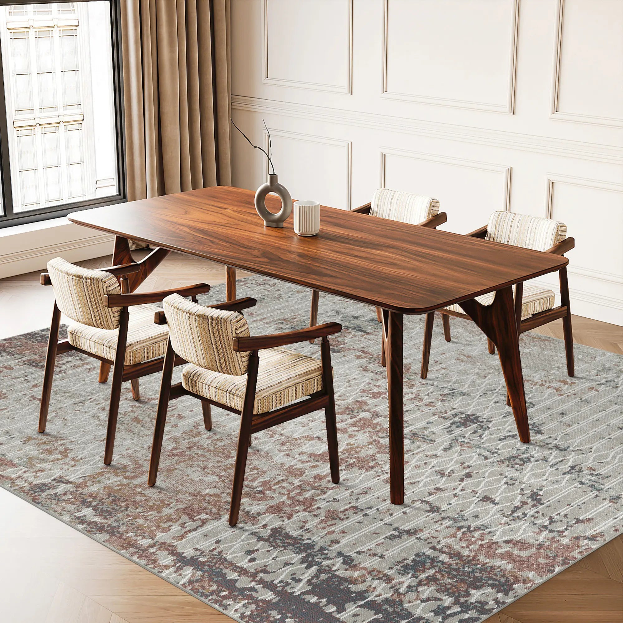 Rust & Slate Fragment Abstract Rug