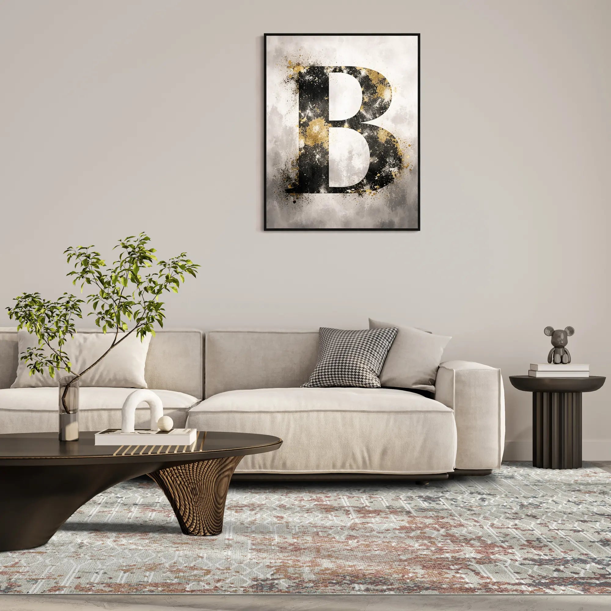 Rust & Slate Fragment Abstract Rug