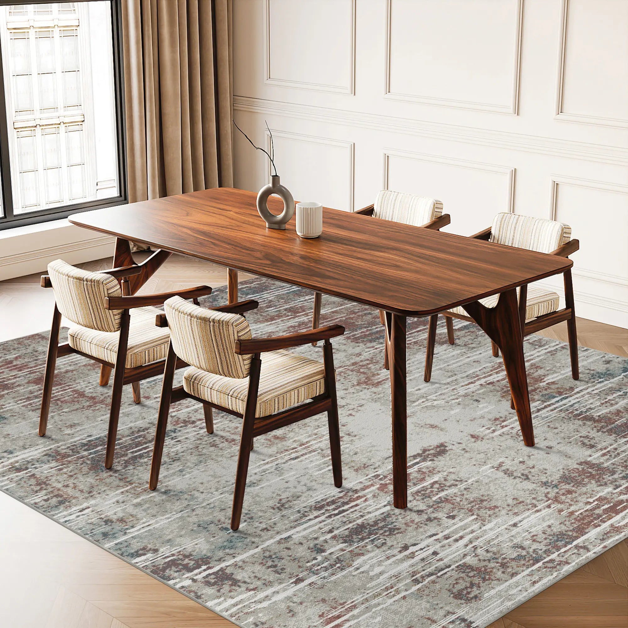 Copper Tide Industrial Abstract Rug