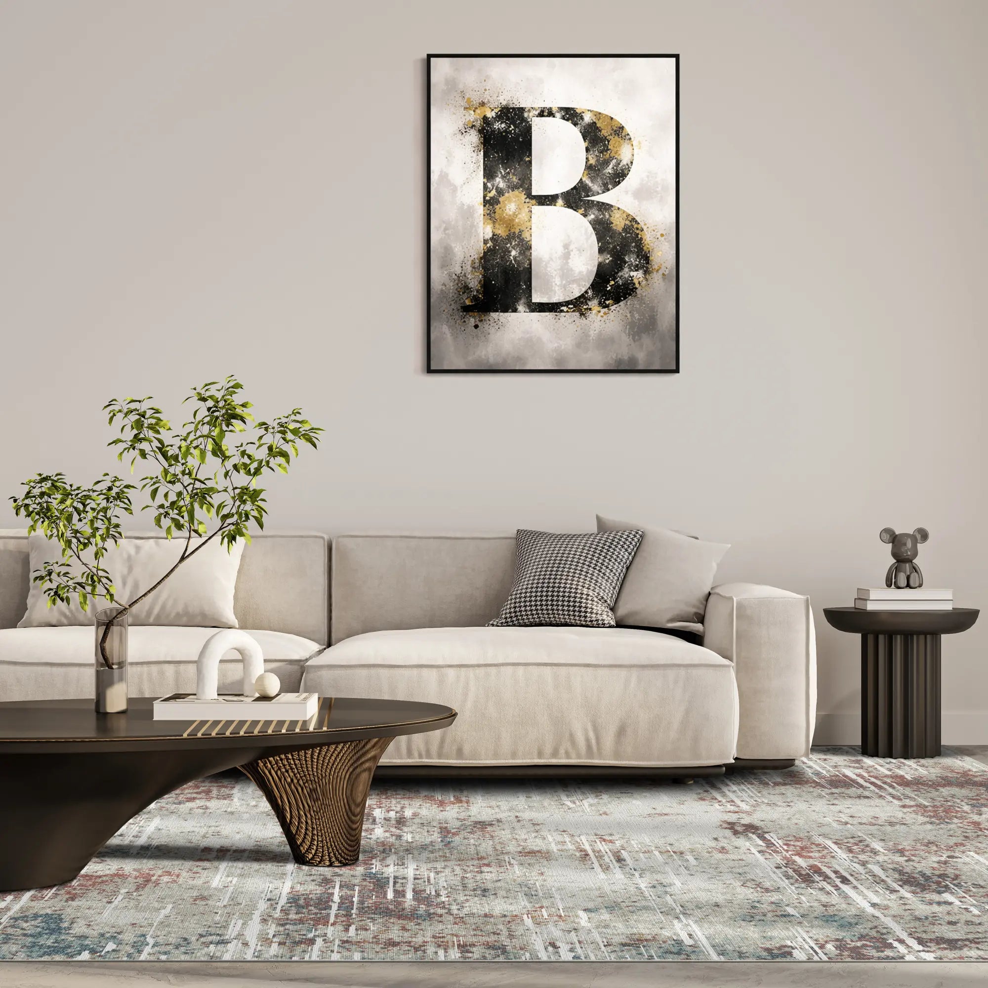 Copper Tide Industrial Abstract Rug