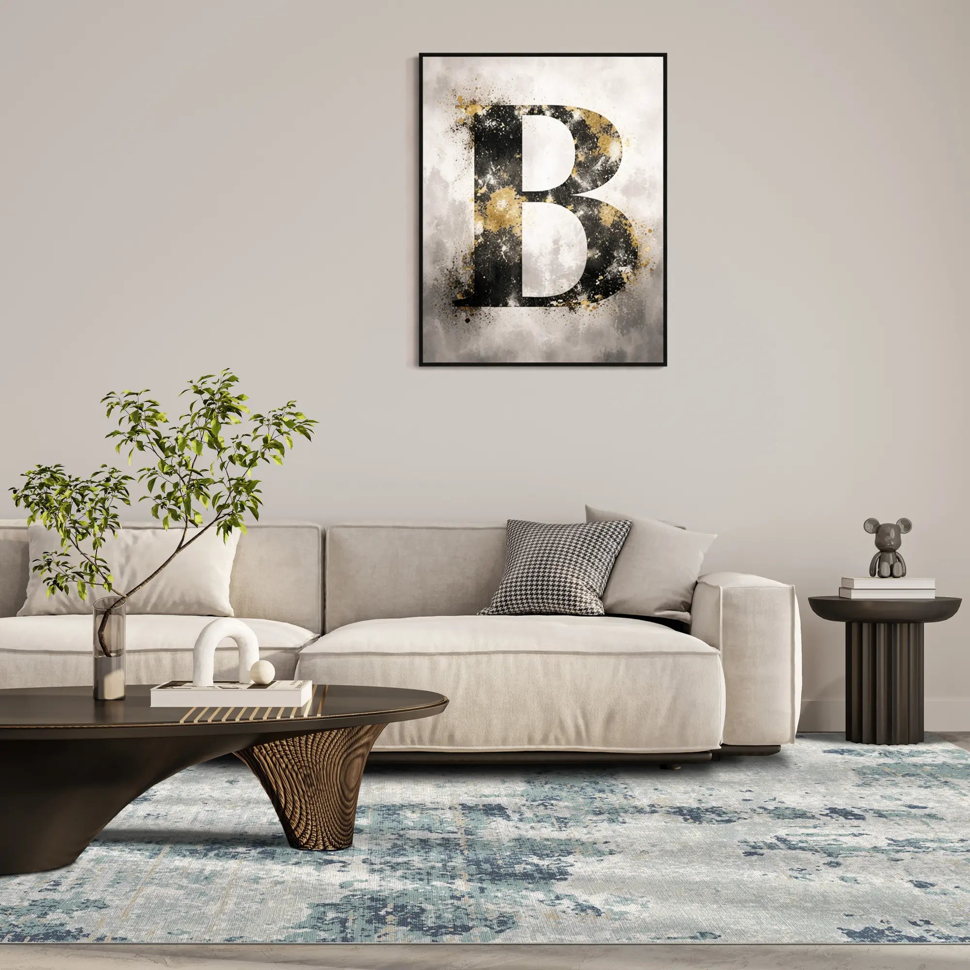 Arctic Tide Distressed Abstract Rug