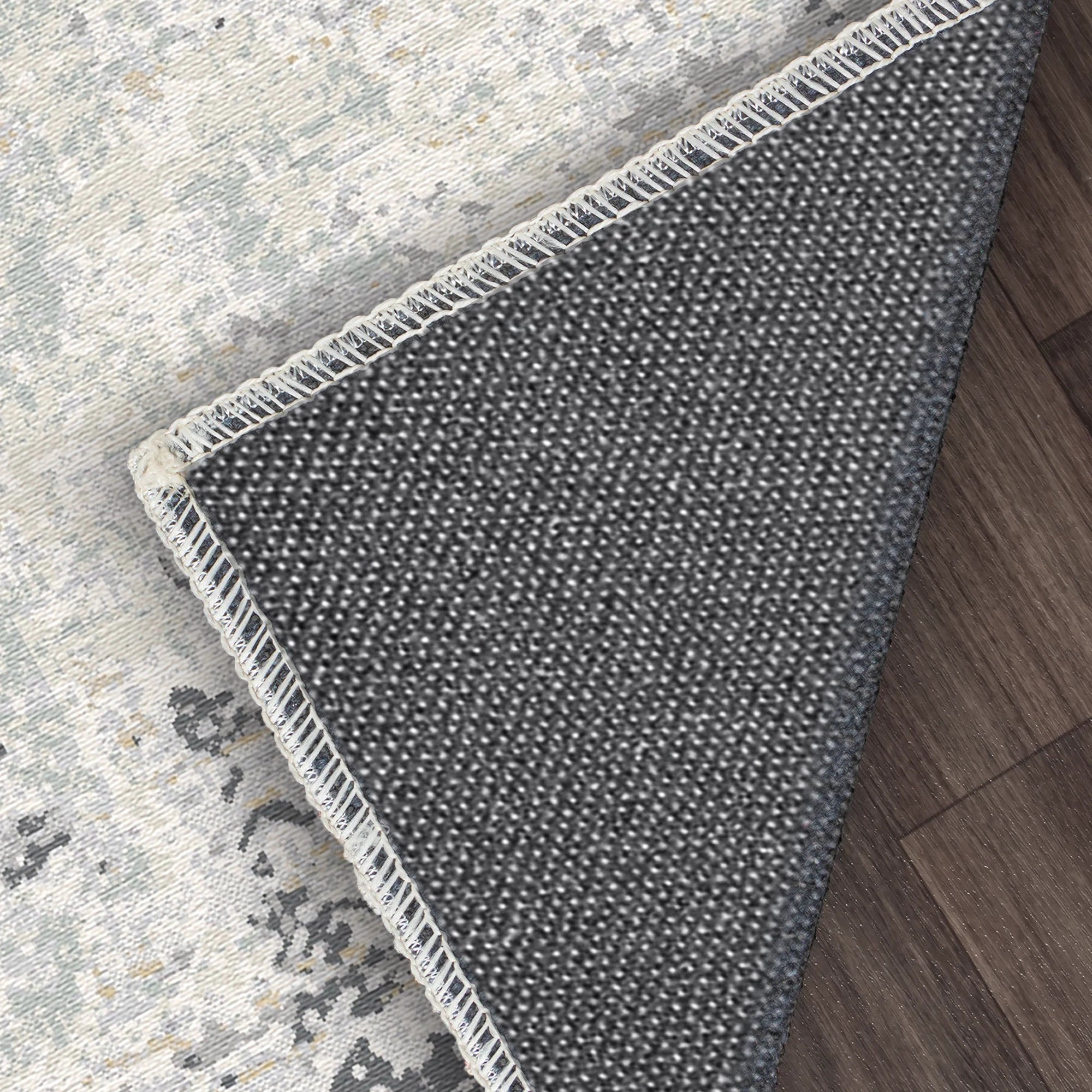 Graphite Drift Distressed Abstract Rug