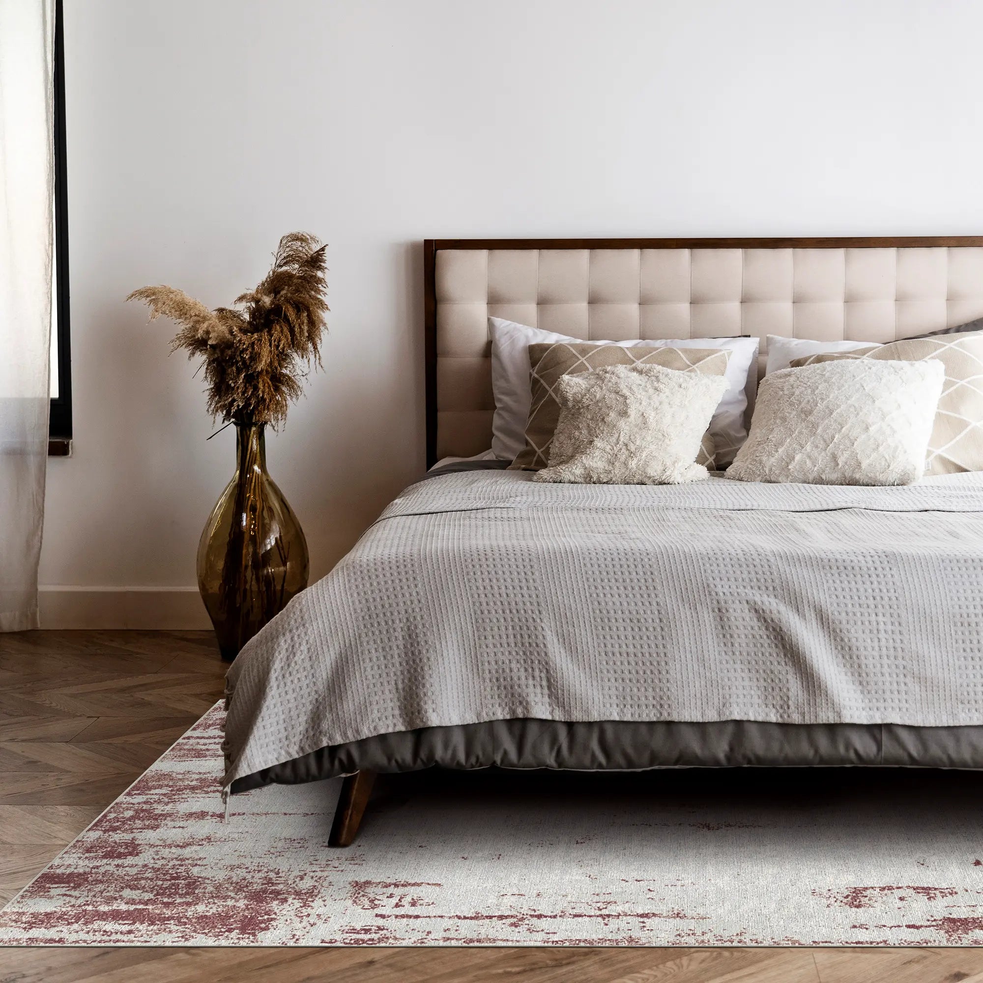 Merlot Drift Distressed Industrial Rug