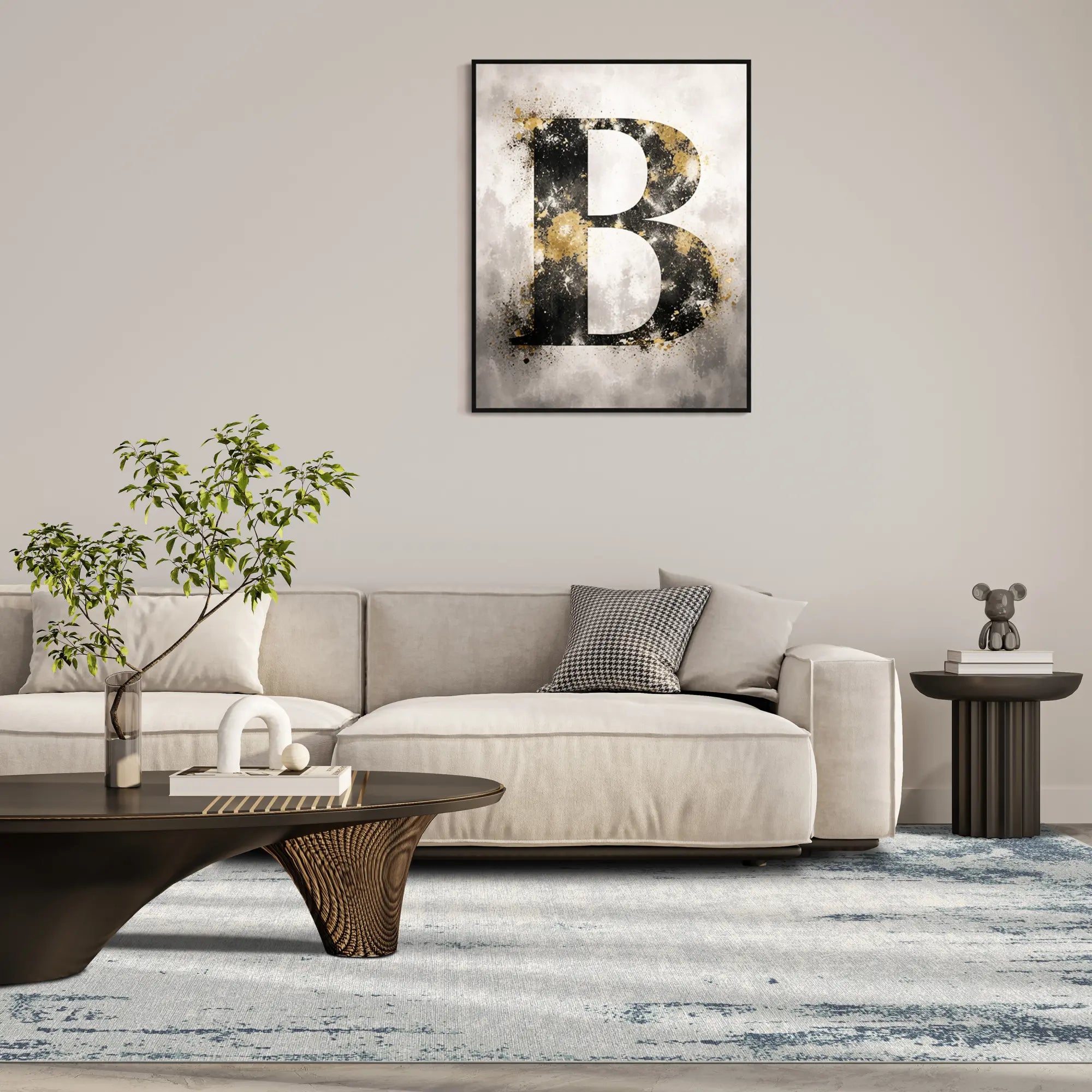 Slate Blue Drift Distressed Industrial Rug