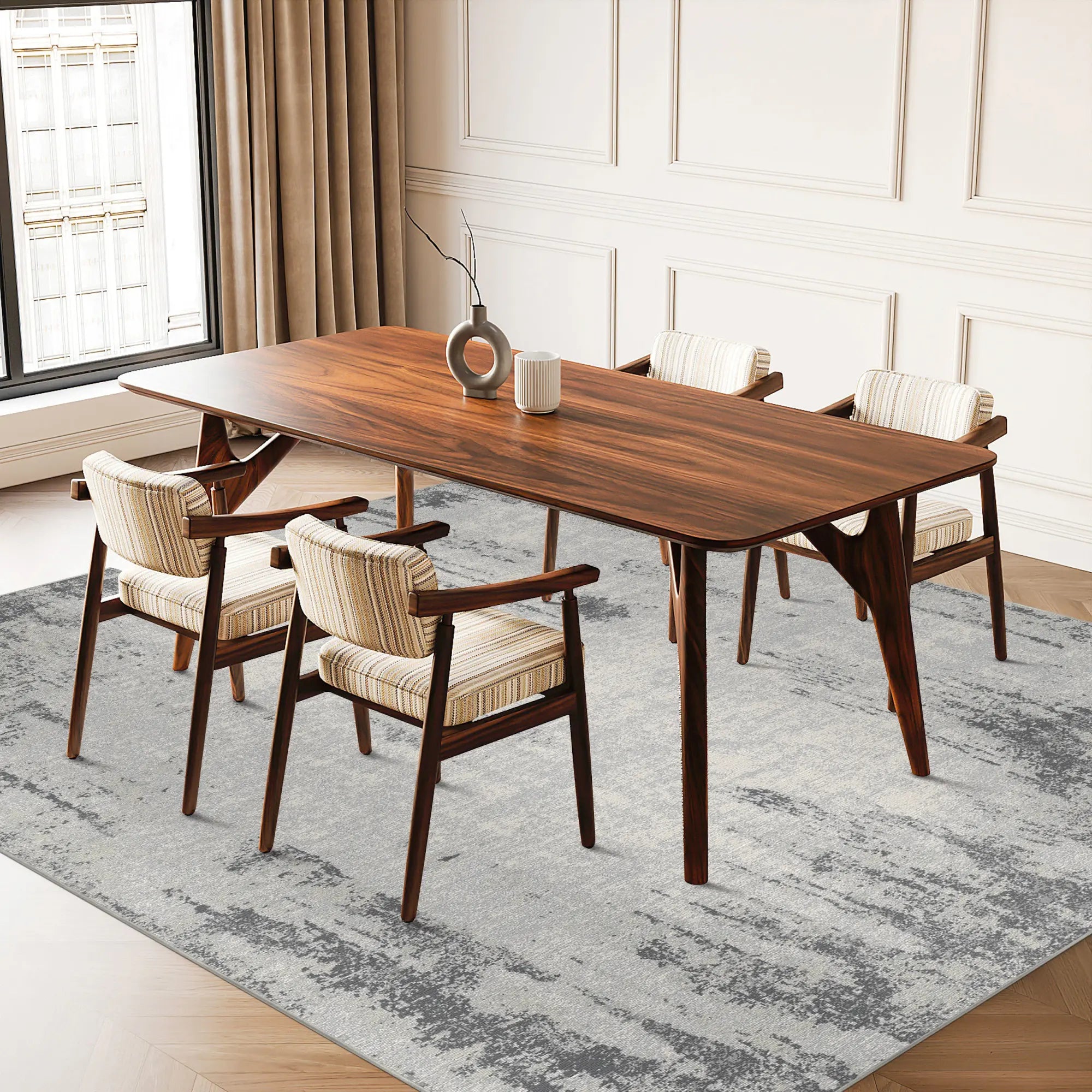 Ash Drift Distressed Industrial Rug