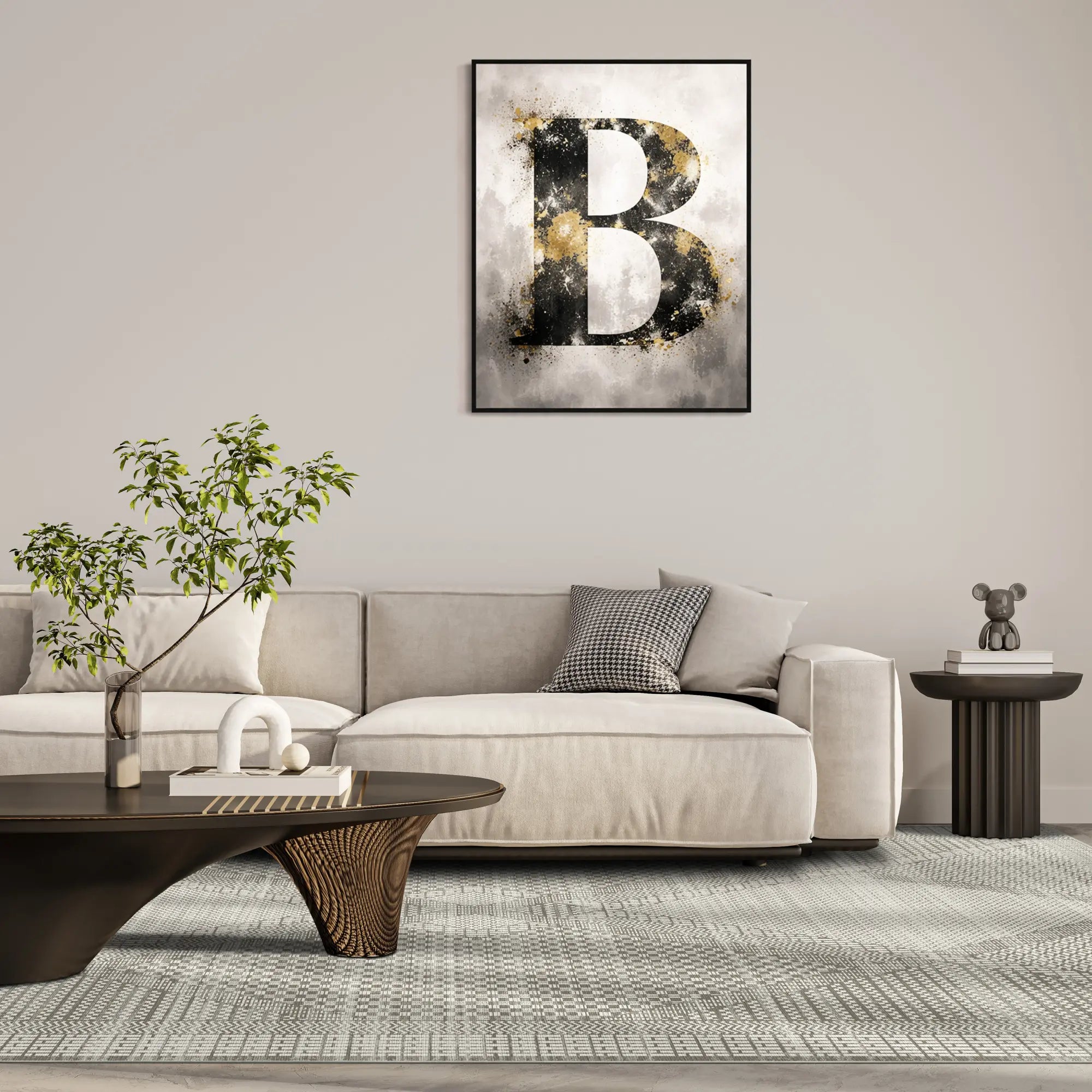 Sandstone Prism Mosaic Geometric Rug