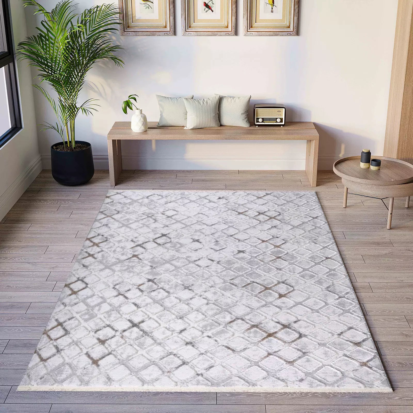 Metro Modern Woven Rug Beige - Bella Rugs